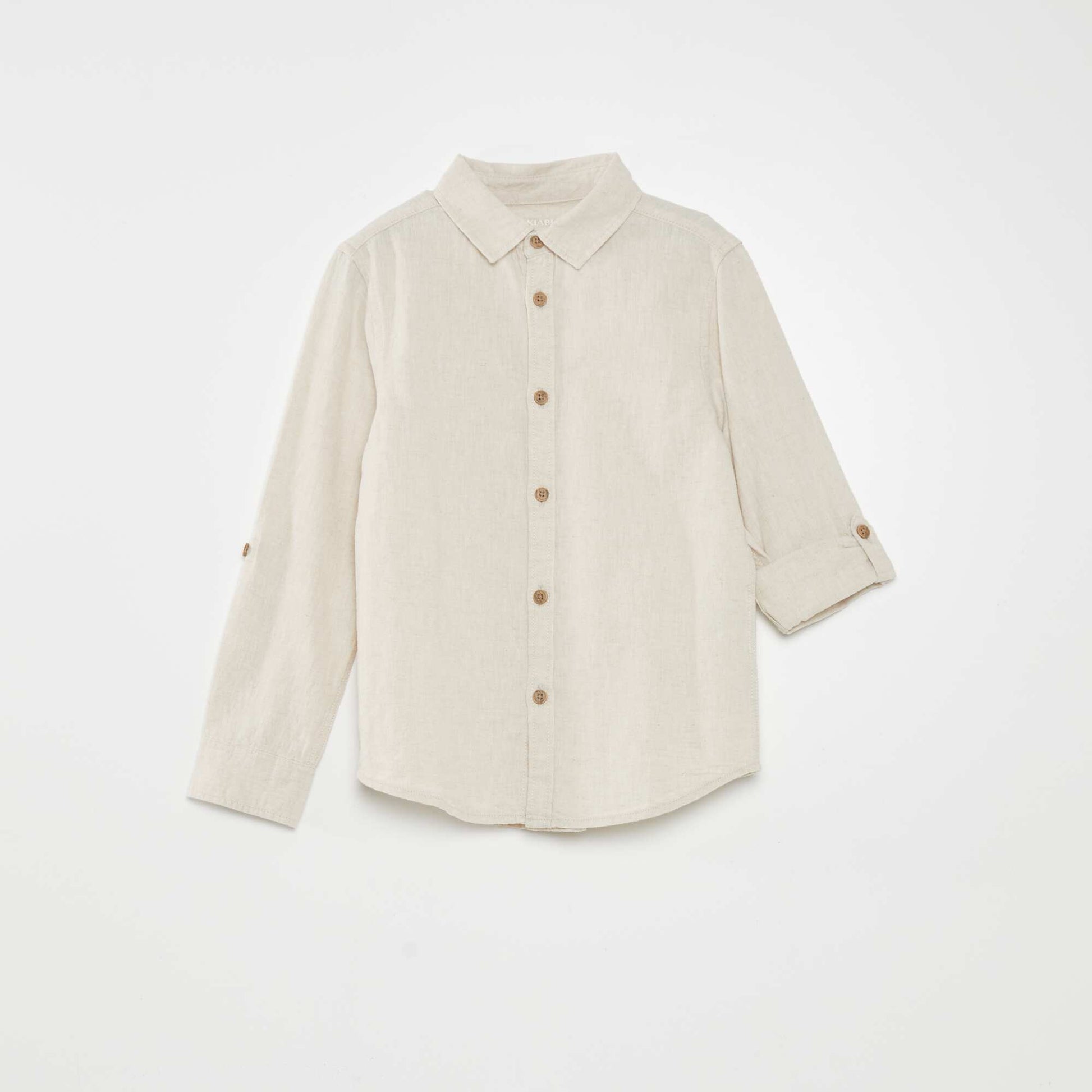 Chemise avec retroussables Beige