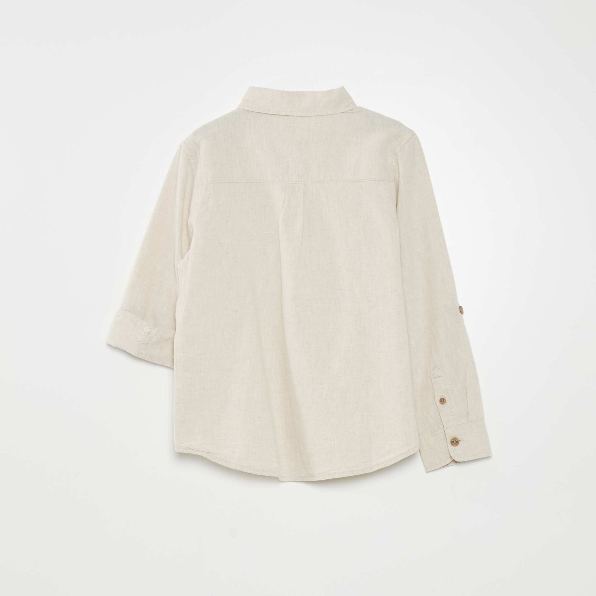 Chemise avec retroussables Beige