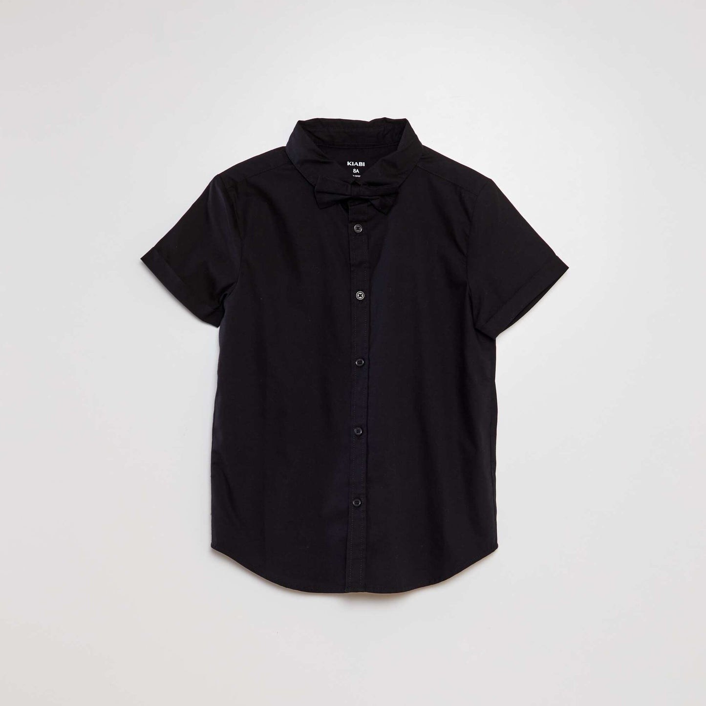 Chemise manches courtes + n ud papillon noir