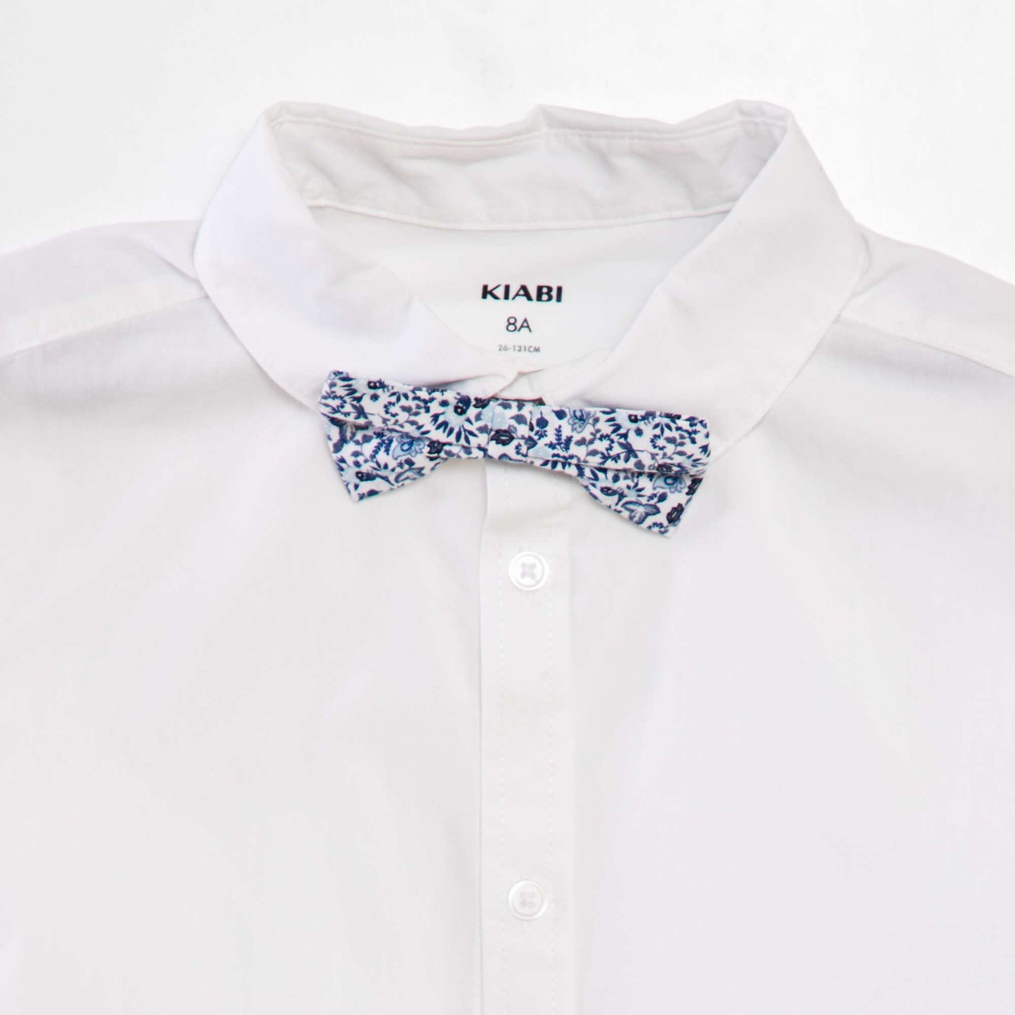 Chemise manches courtes + n ud papillon Blanc