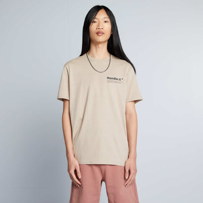T-shirt en jersey col rond Taupe