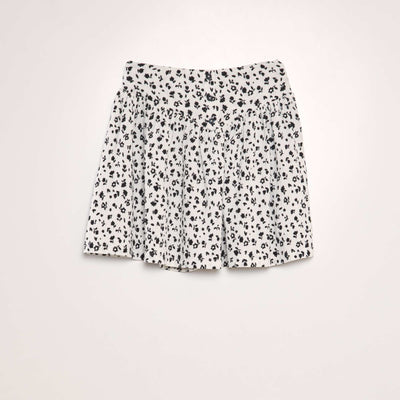 Jupe fleurie Blanc