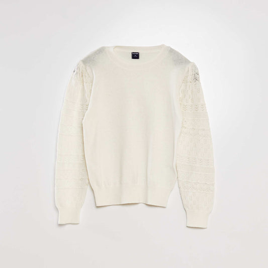 Pull en maille fine Blanc