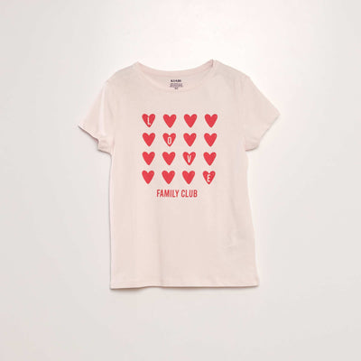 T-shirt imprim manches courtes Rose
