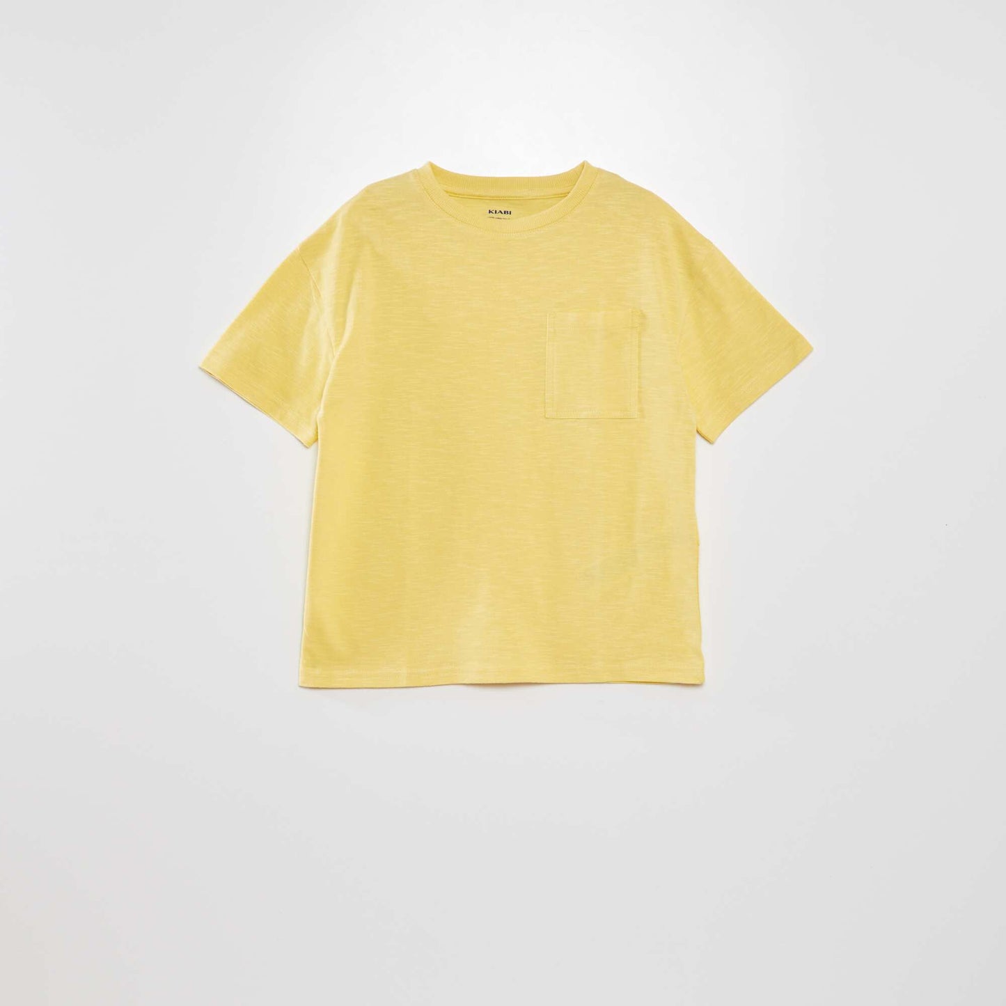 T-shirt large col rond Jaune