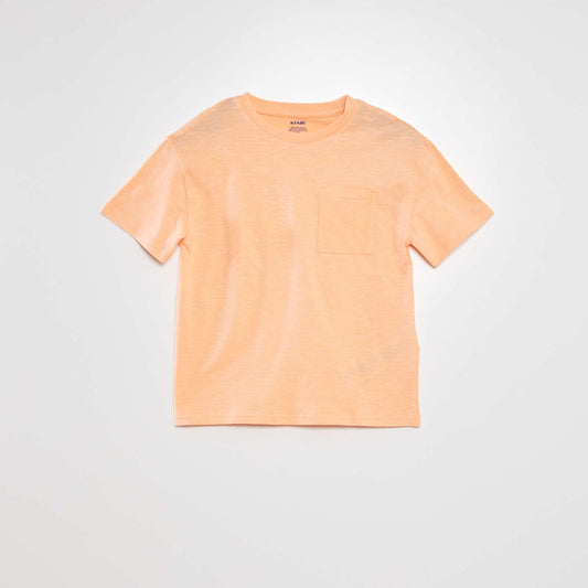 T-shirt large col rond Orange