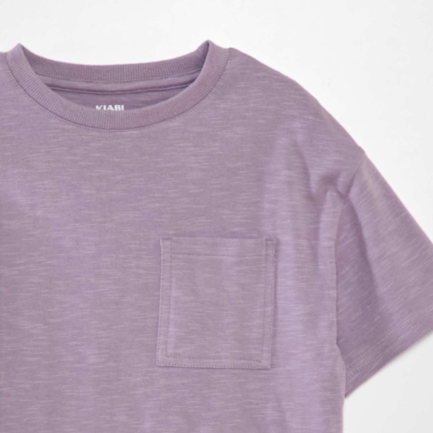 T-shirt large col rond Violet