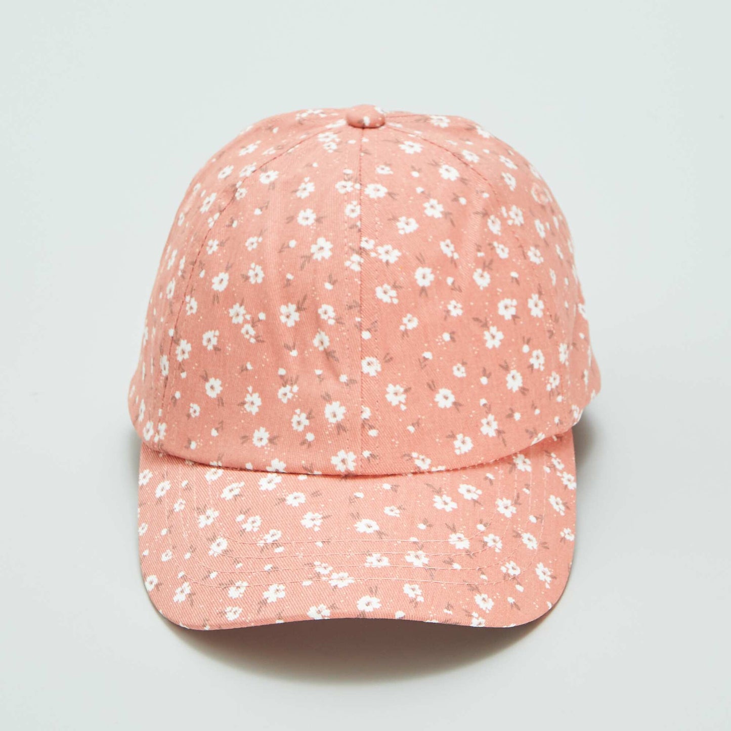 Casquette fleurie en coton Rose