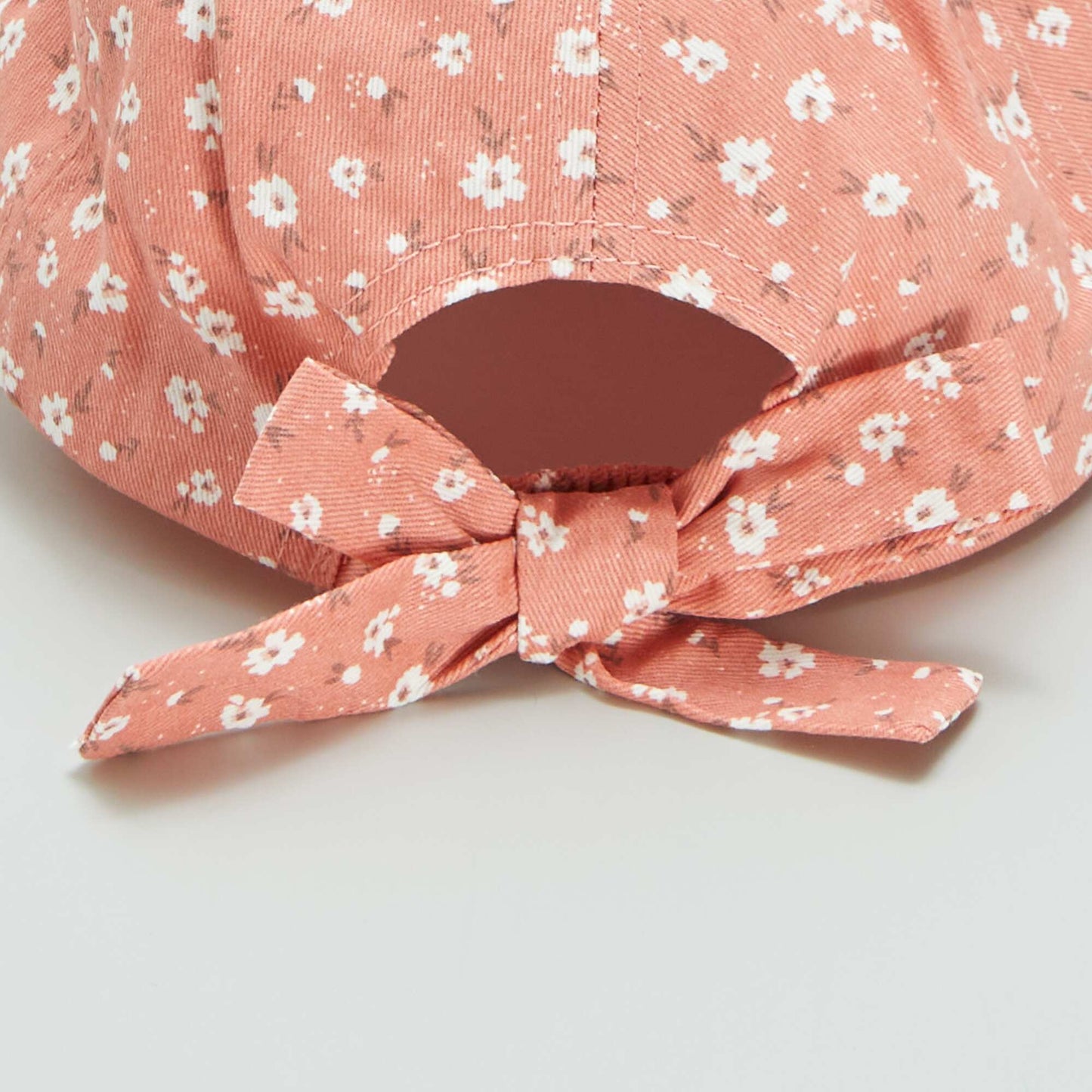 Casquette fleurie en coton Rose