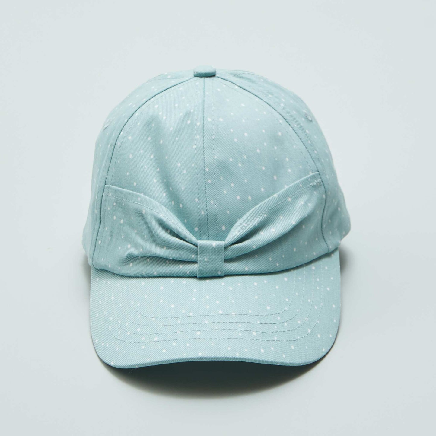 Casquette en denim motif pois Bleu