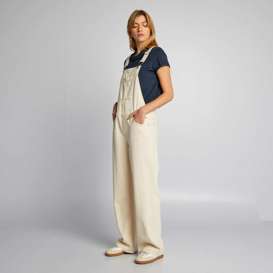 Salopette en jean Beige