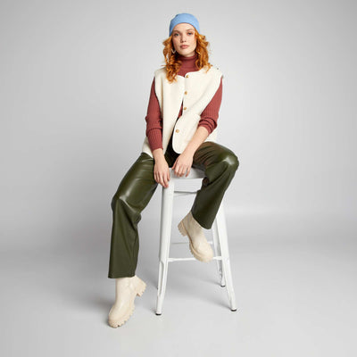 Veste sans manches en sherpa Blanc