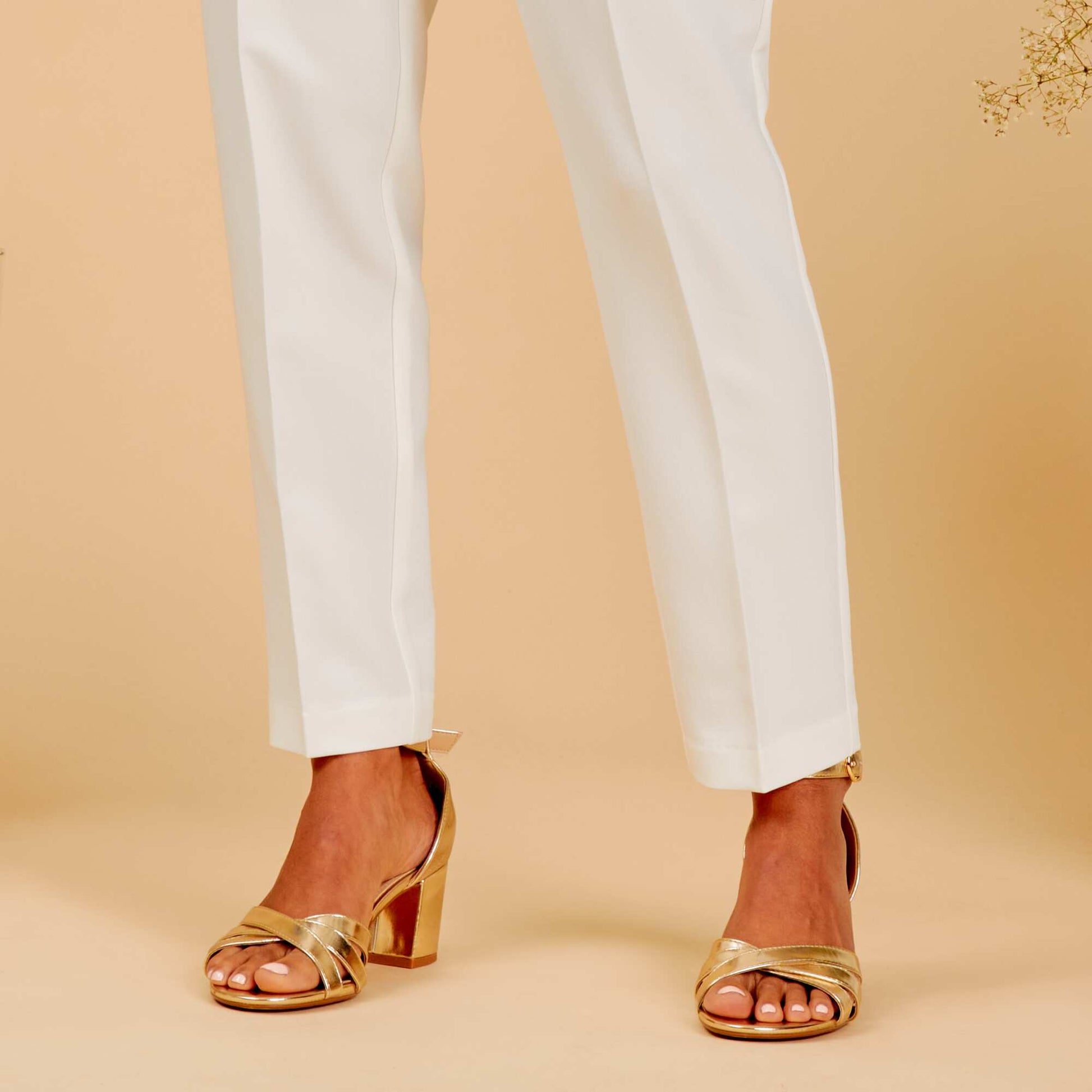 Sandales talons dor es Jaune