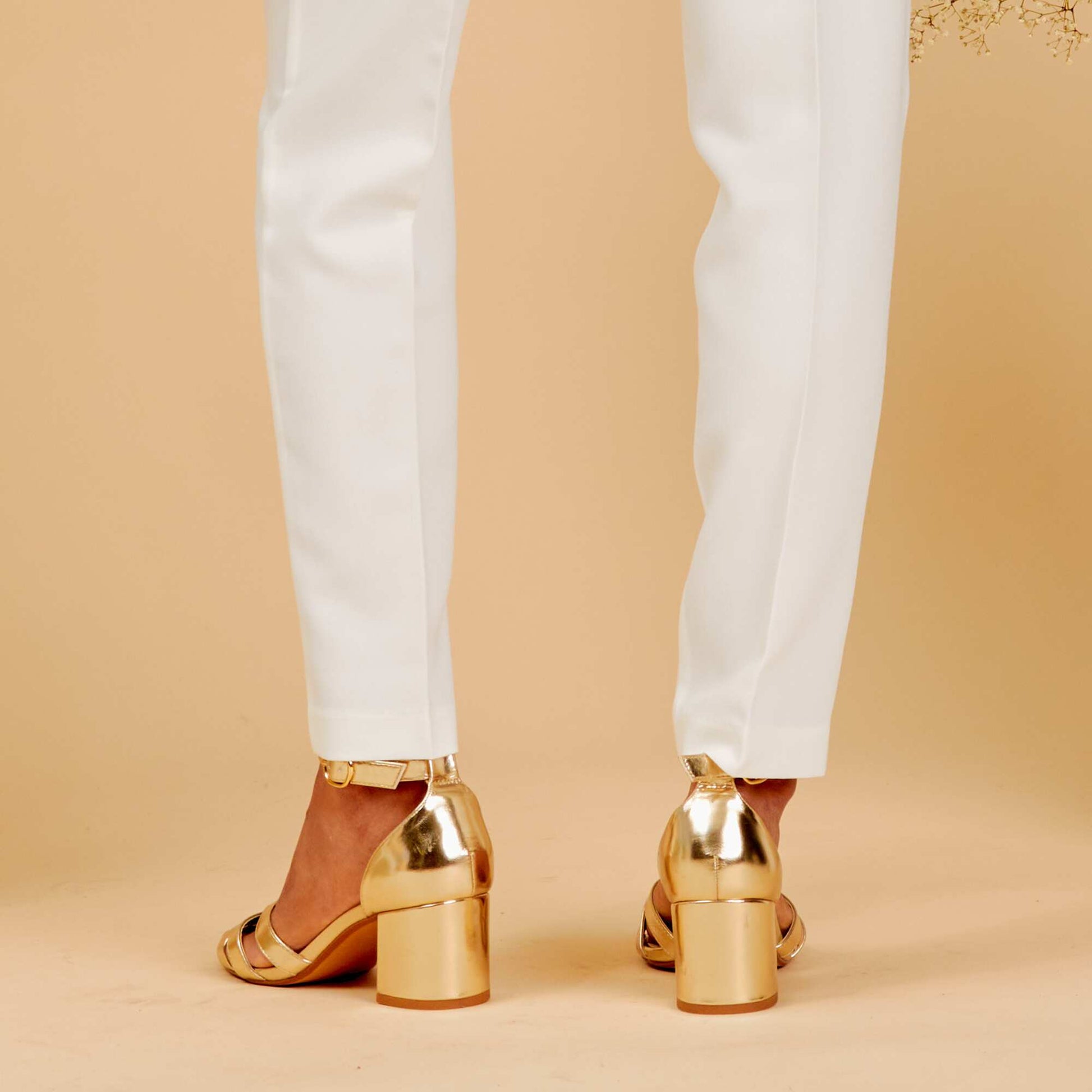 Sandales talons dor es Jaune