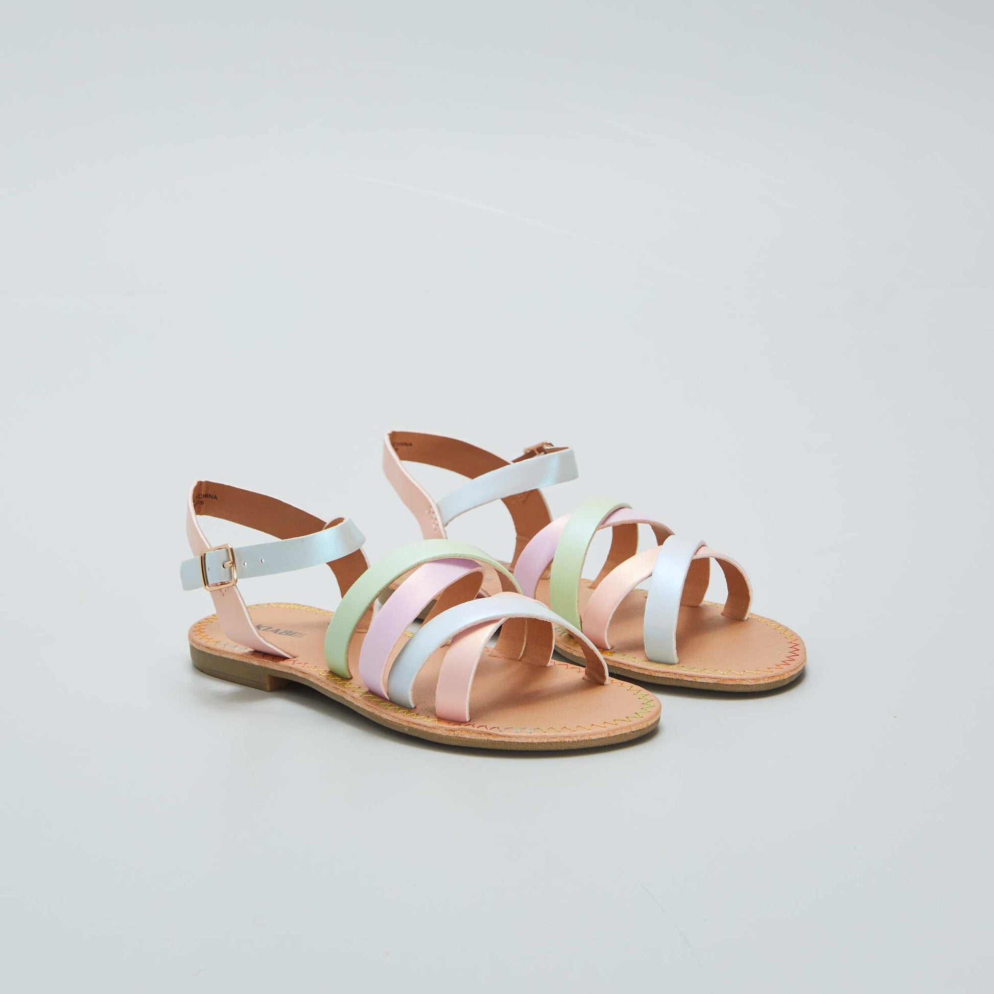 Sandales brides multicolores Multicolore