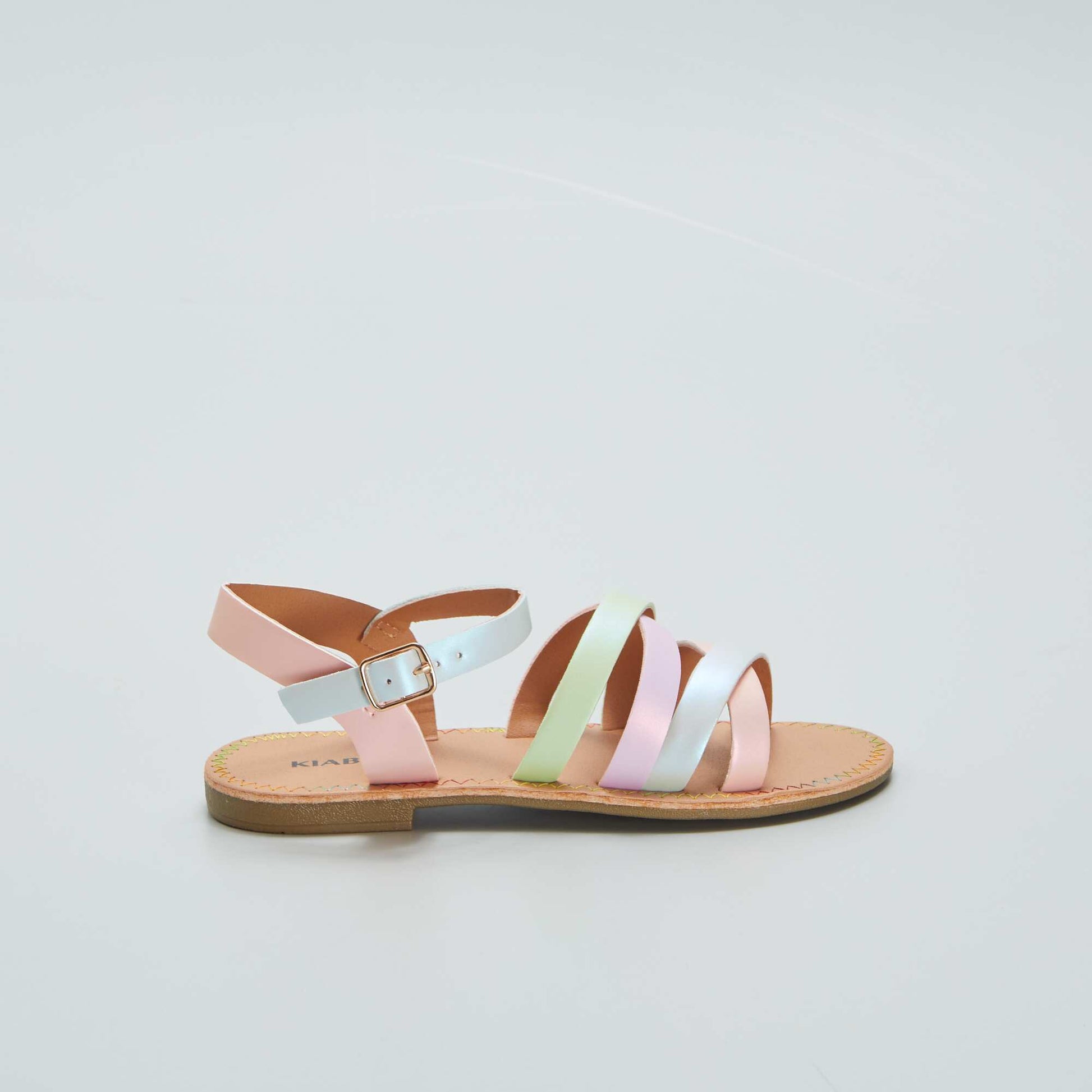 Sandales brides multicolores Multicolore