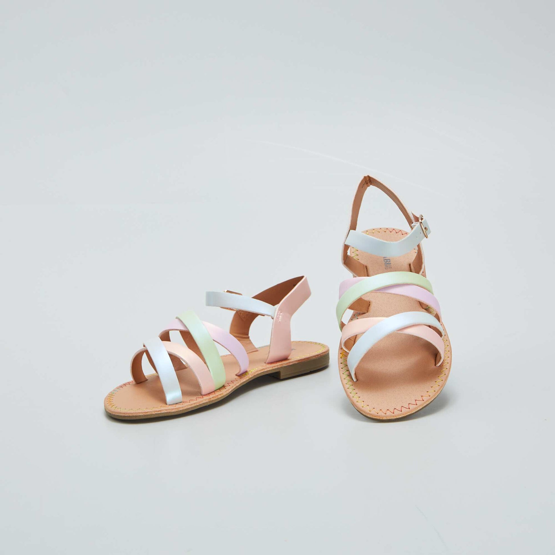 Sandales brides multicolores Multicolore