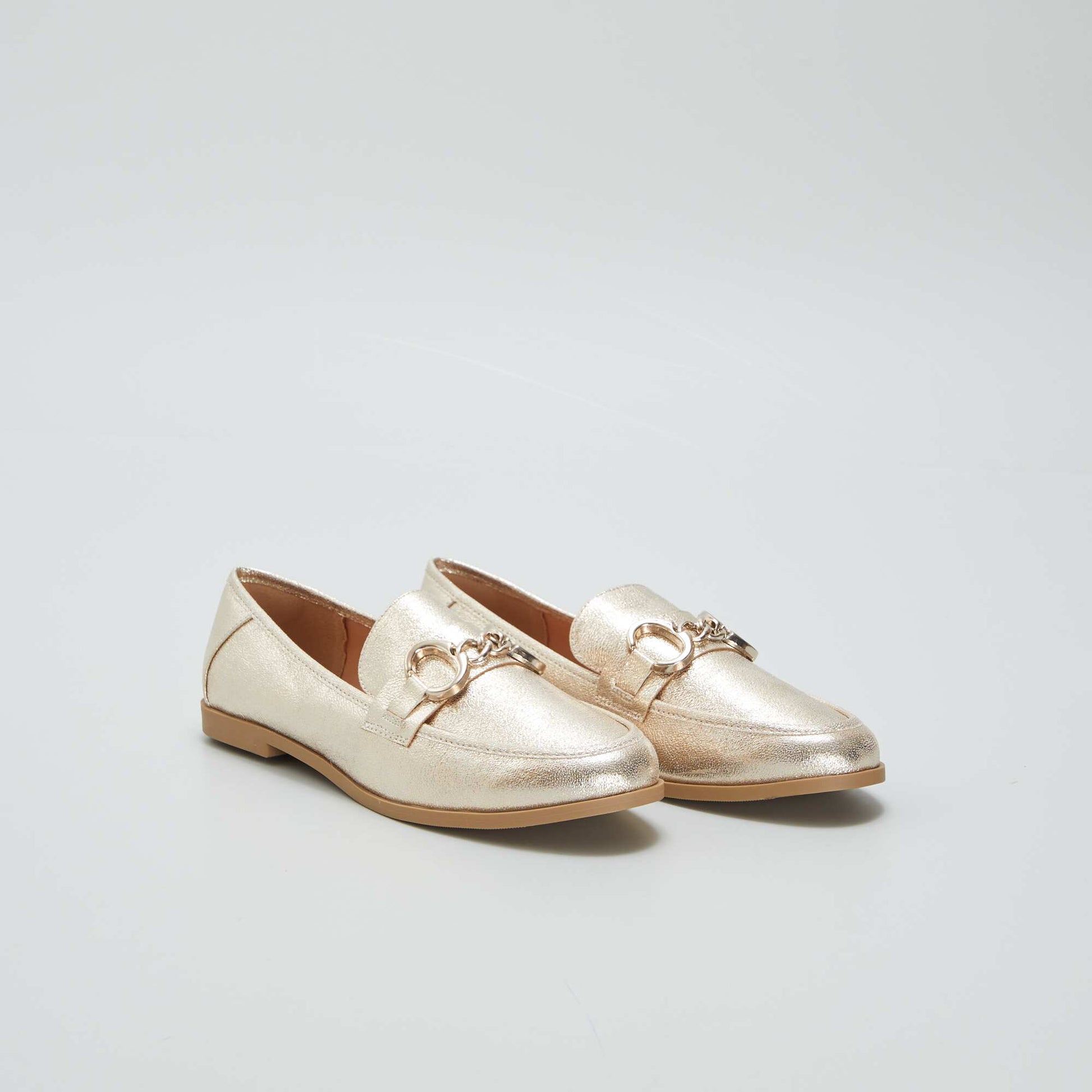Mocassins dor s et paillet s Jaune