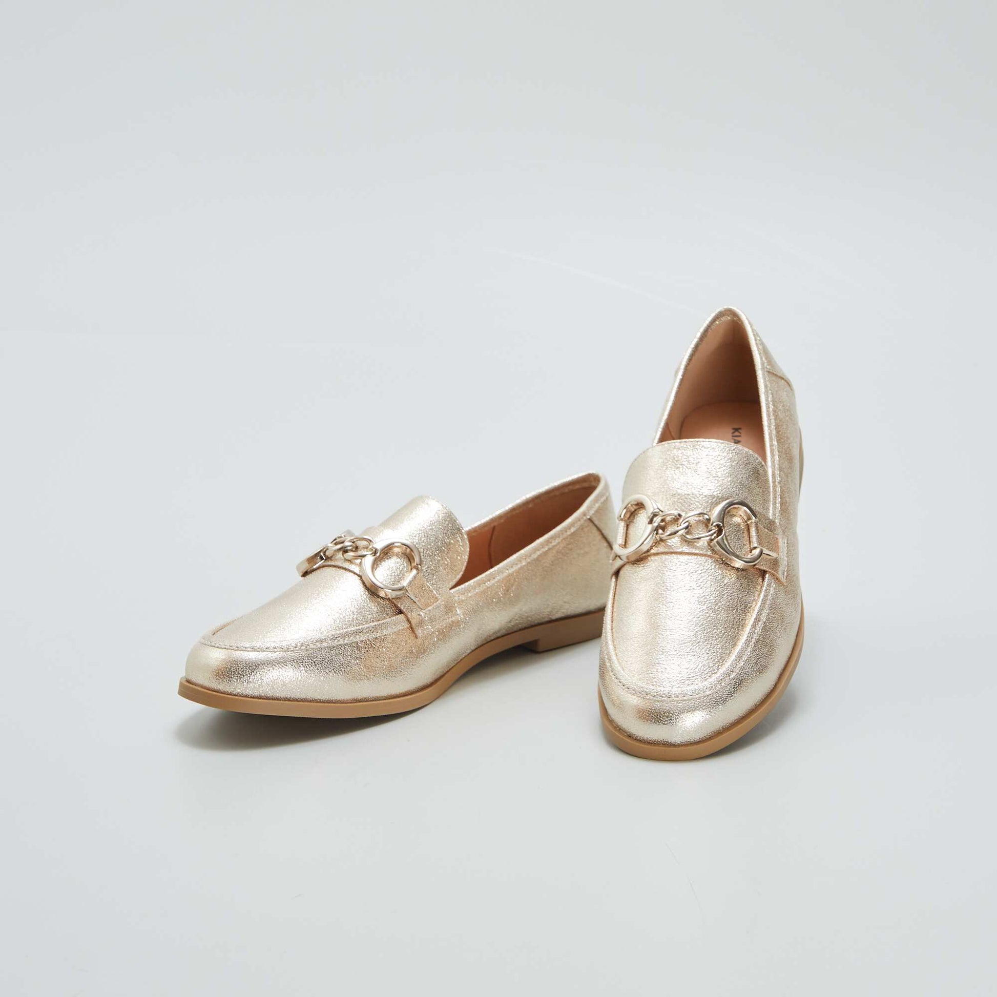 Mocassins dor s et paillet s Jaune