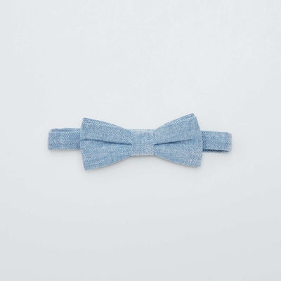 N ud de papillon effet lin Bleu