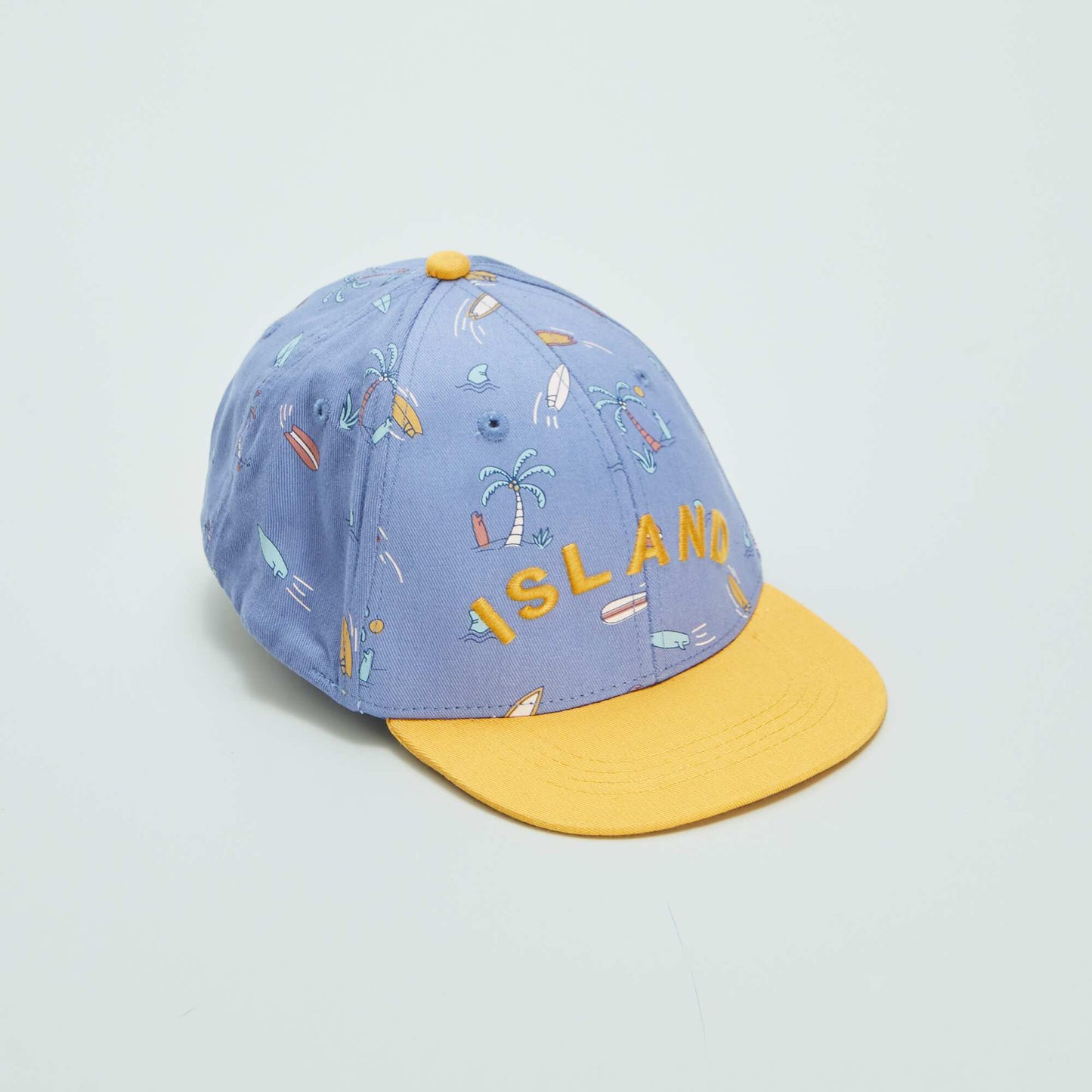 Casquette trucker broderie 'island' Bleu/jaune