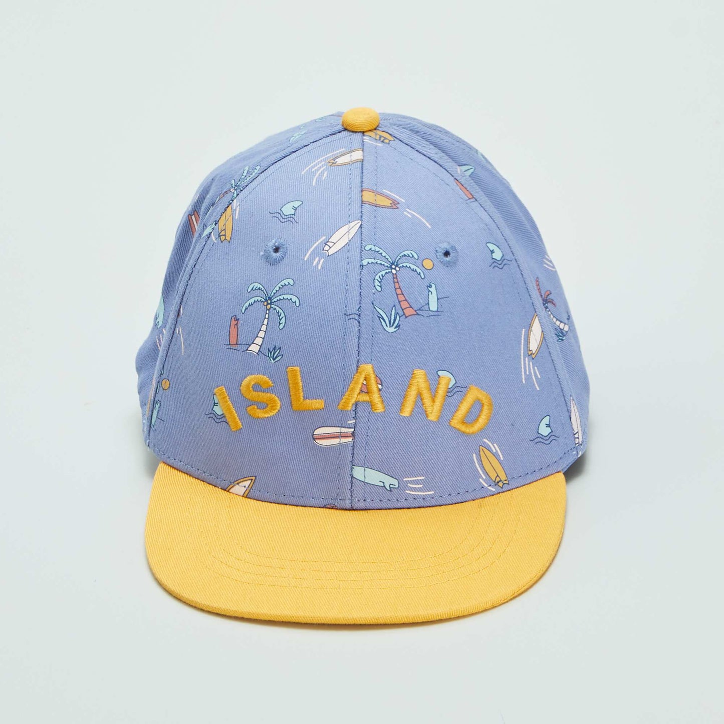 Casquette trucker broderie 'island' Bleu/jaune