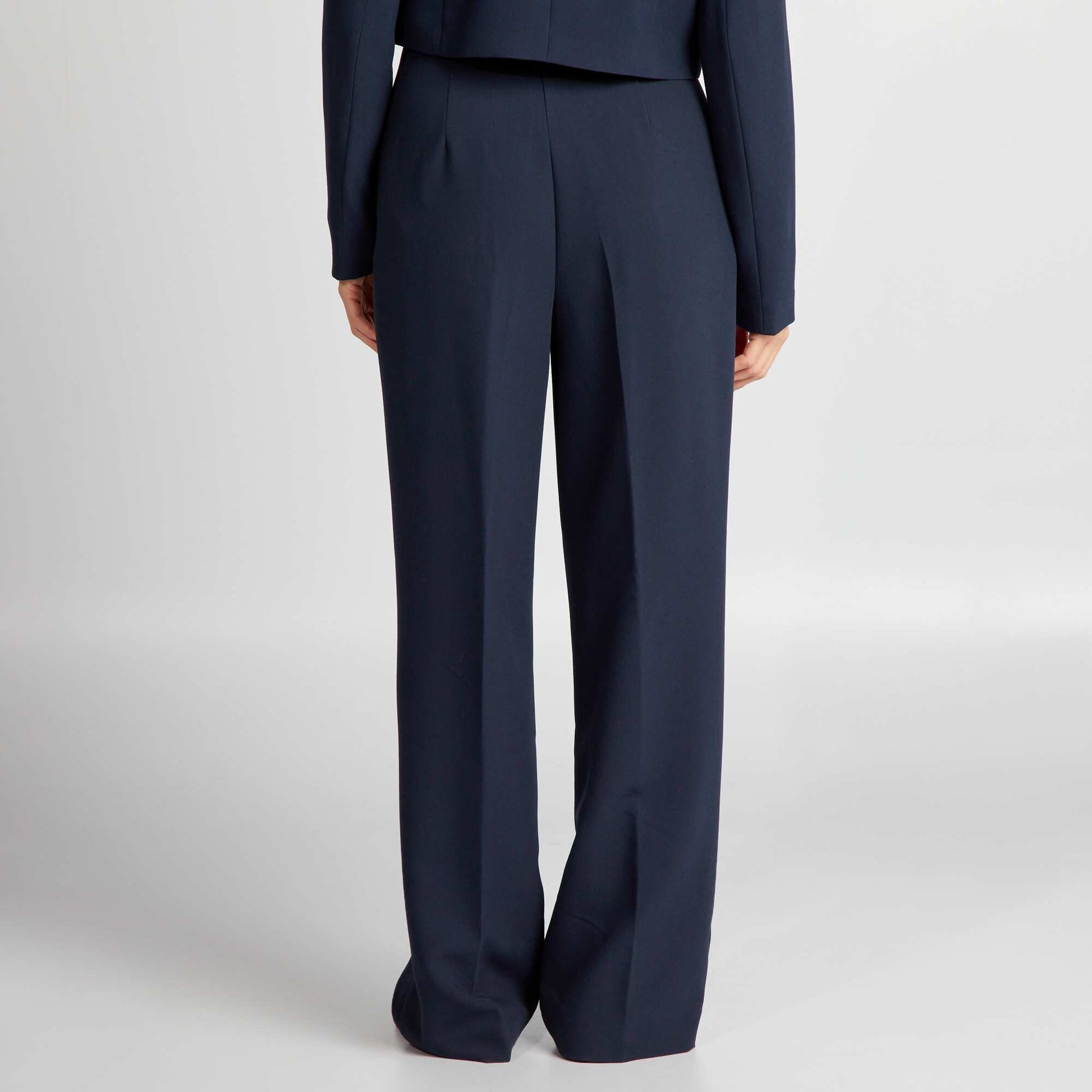 Pantalon large avec boutons dor s Bleu