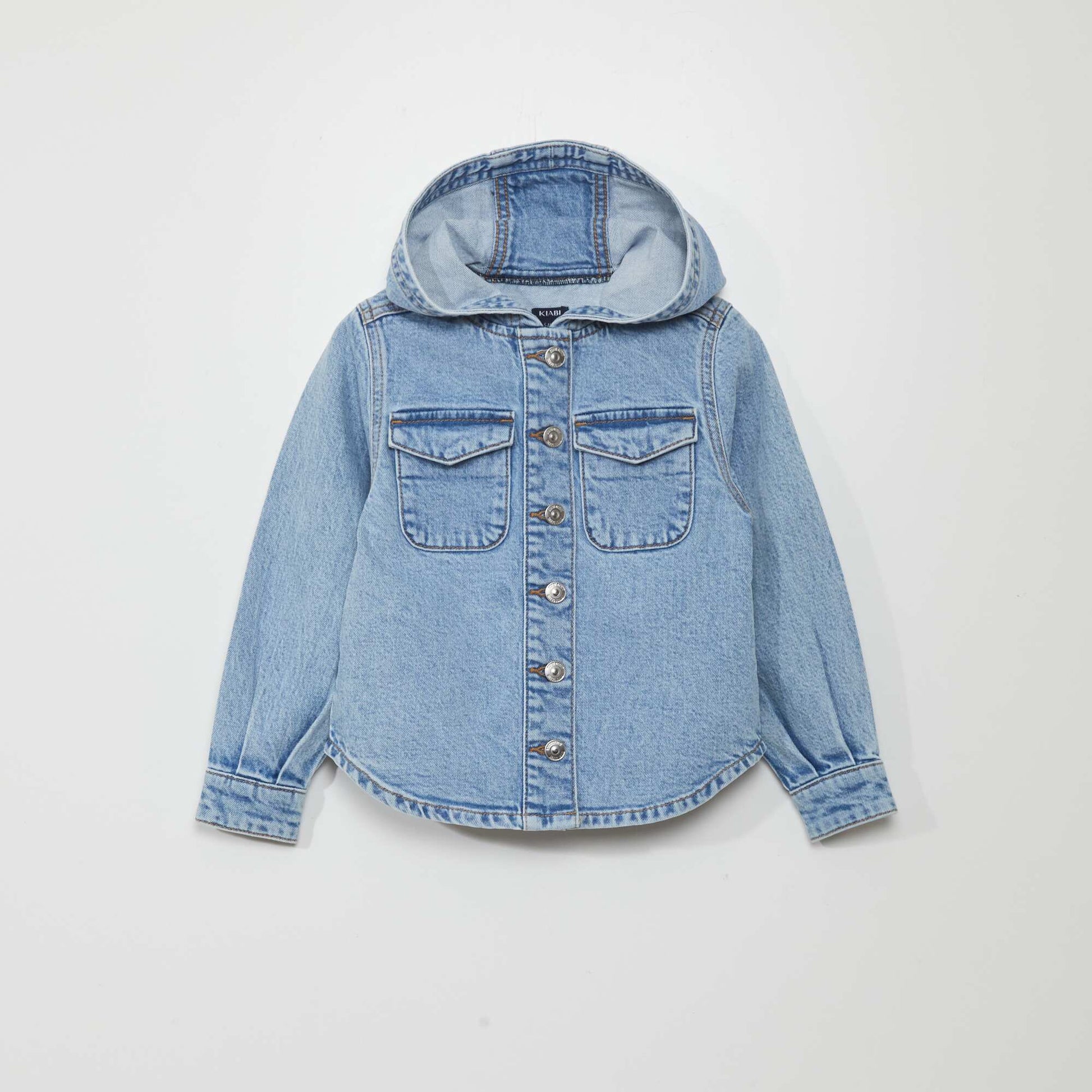Veste capuche denim Bleu