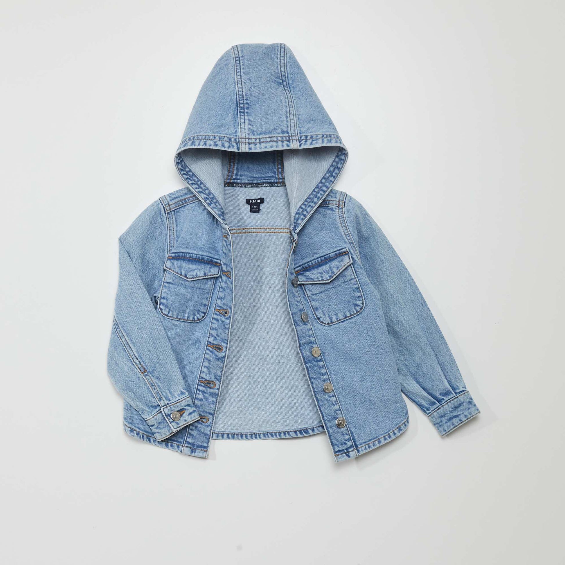 Veste capuche denim Bleu