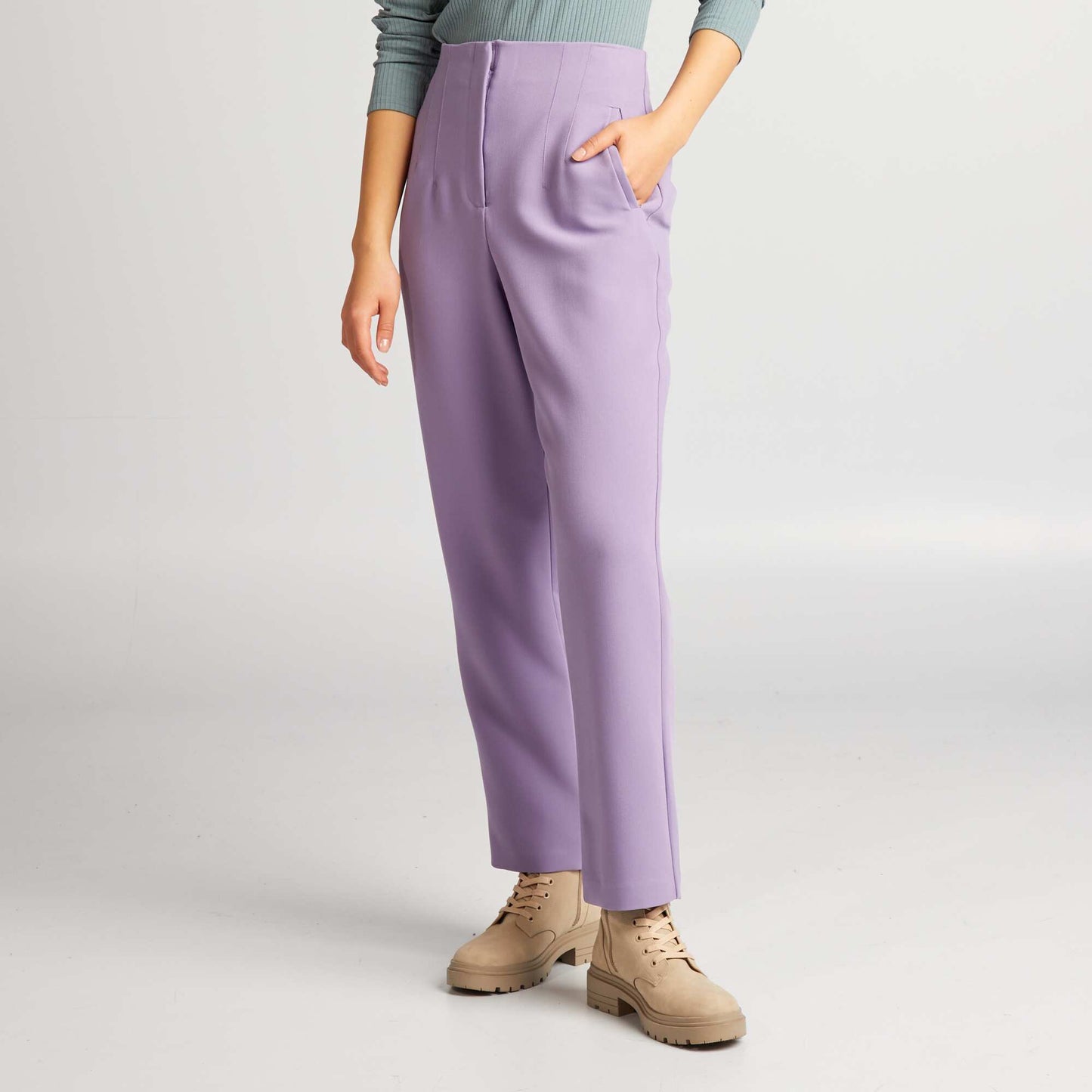 Pantalon droit Violet