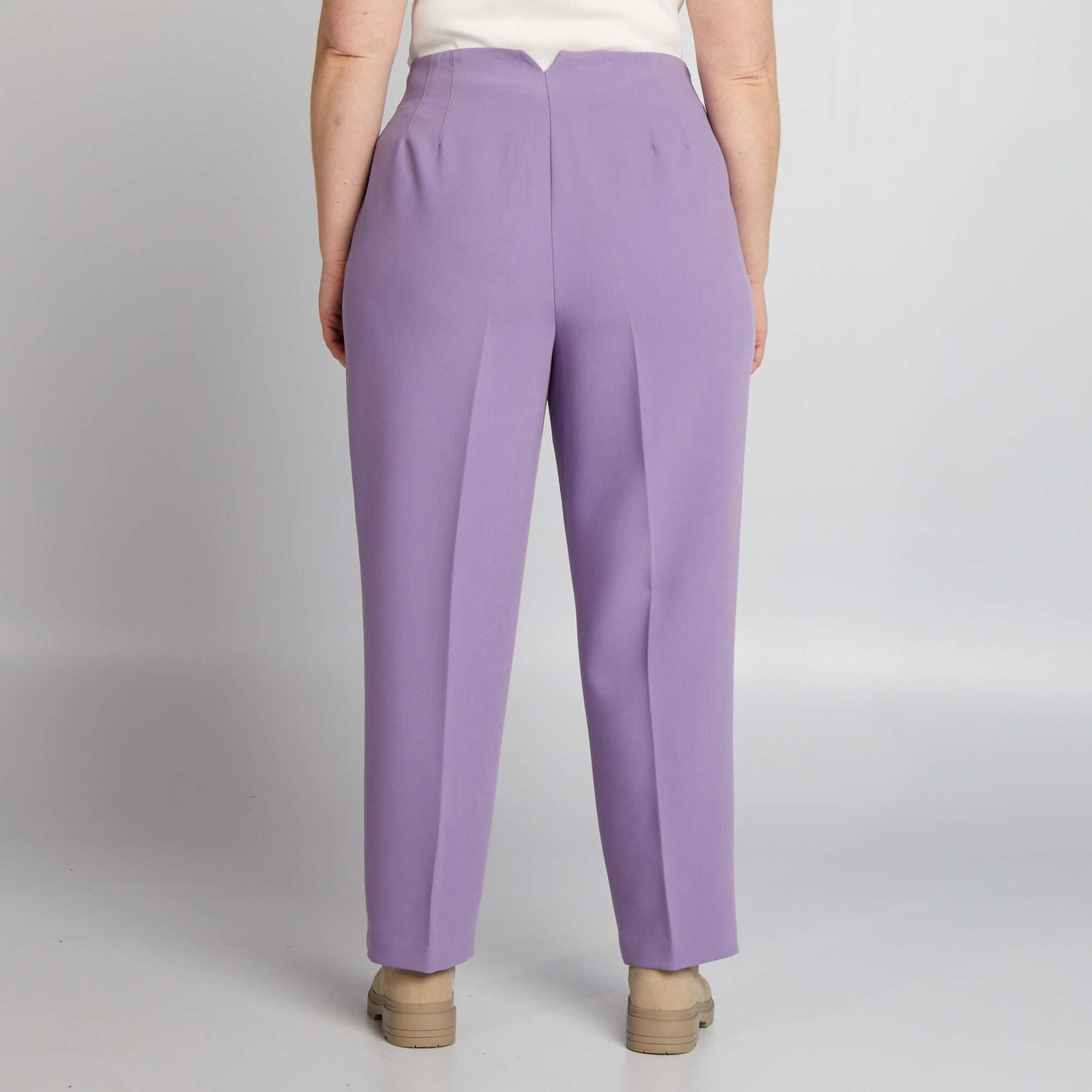 Pantalon droit taille haute Violet