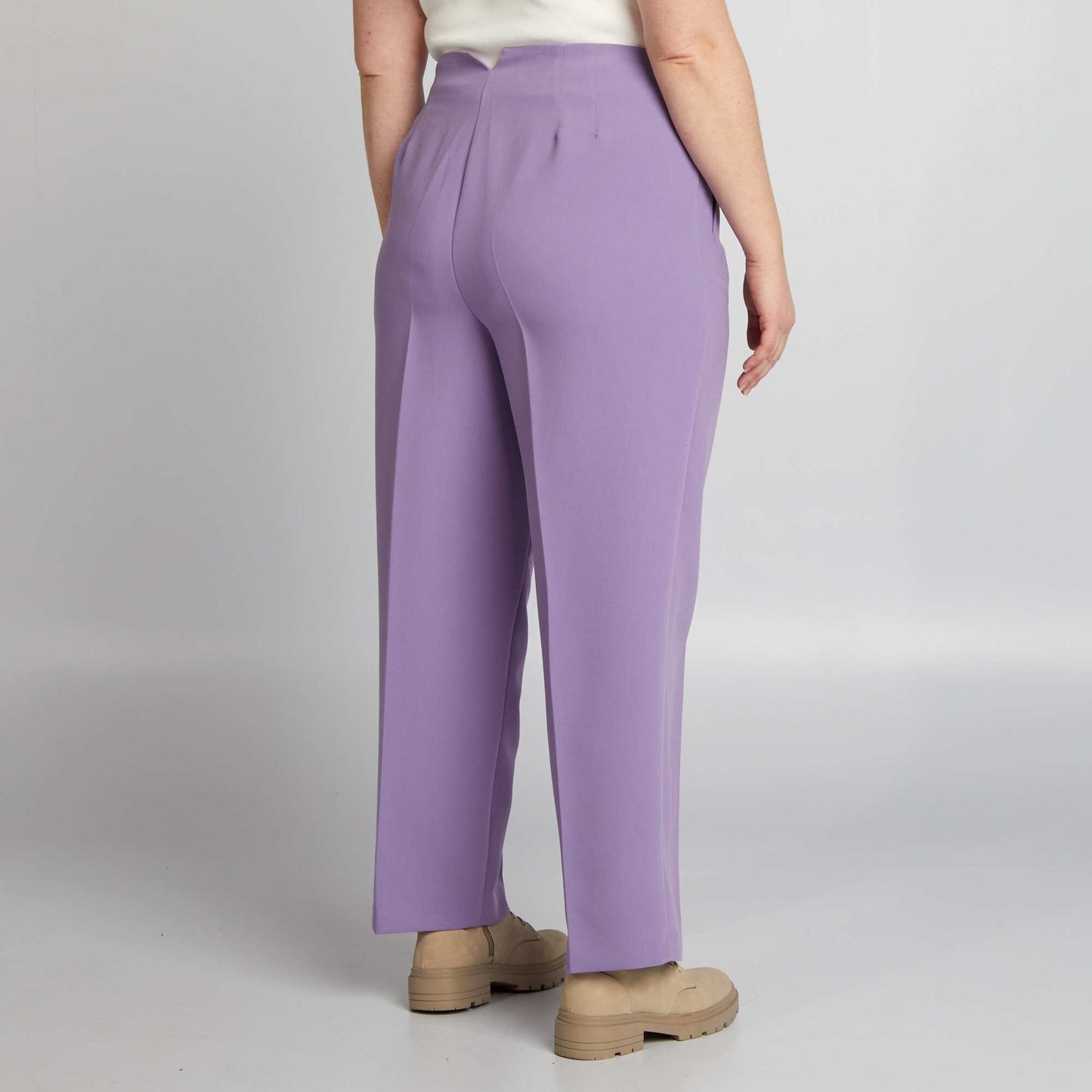 Pantalon droit taille haute Violet