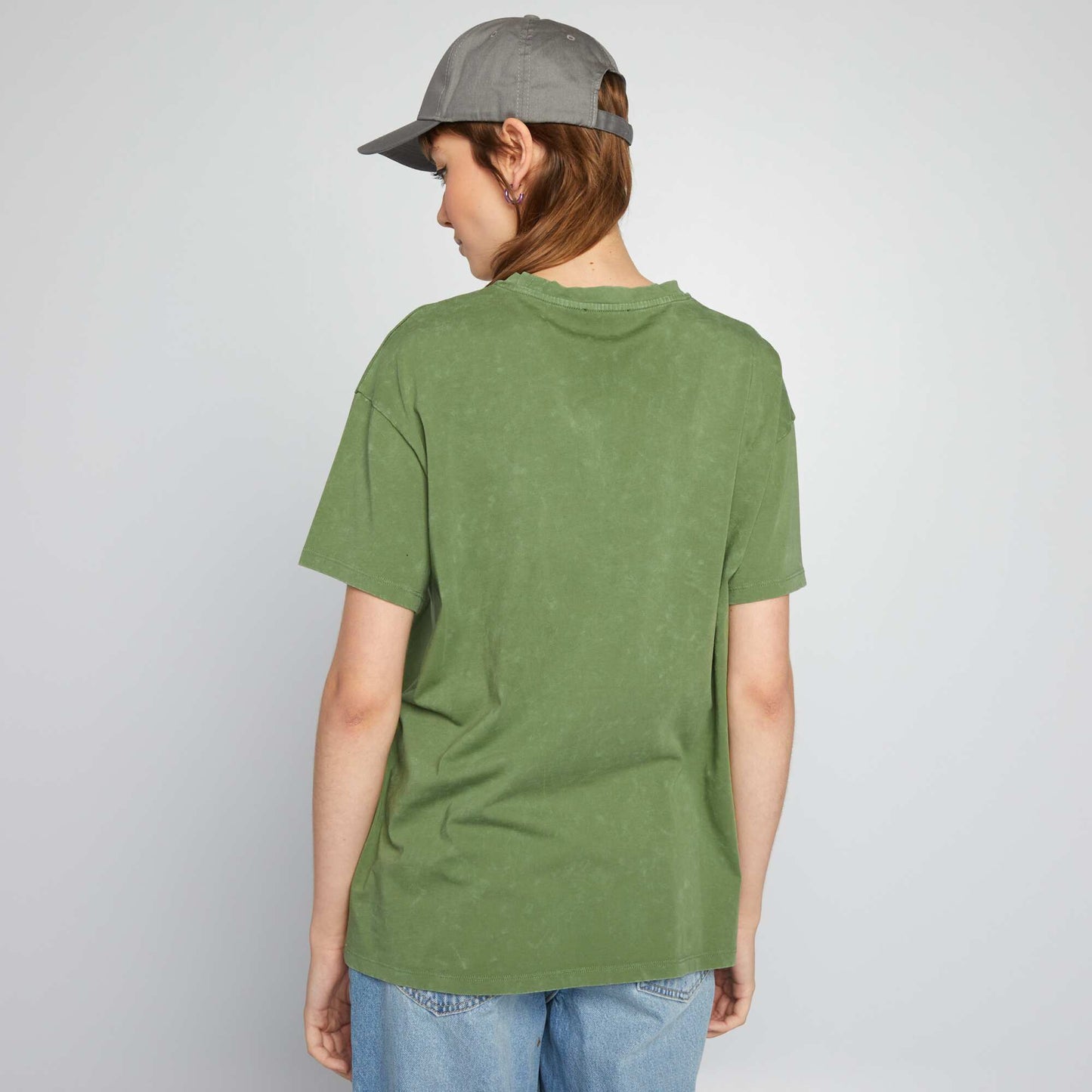 T-shirt en jersey effet d lav Vert