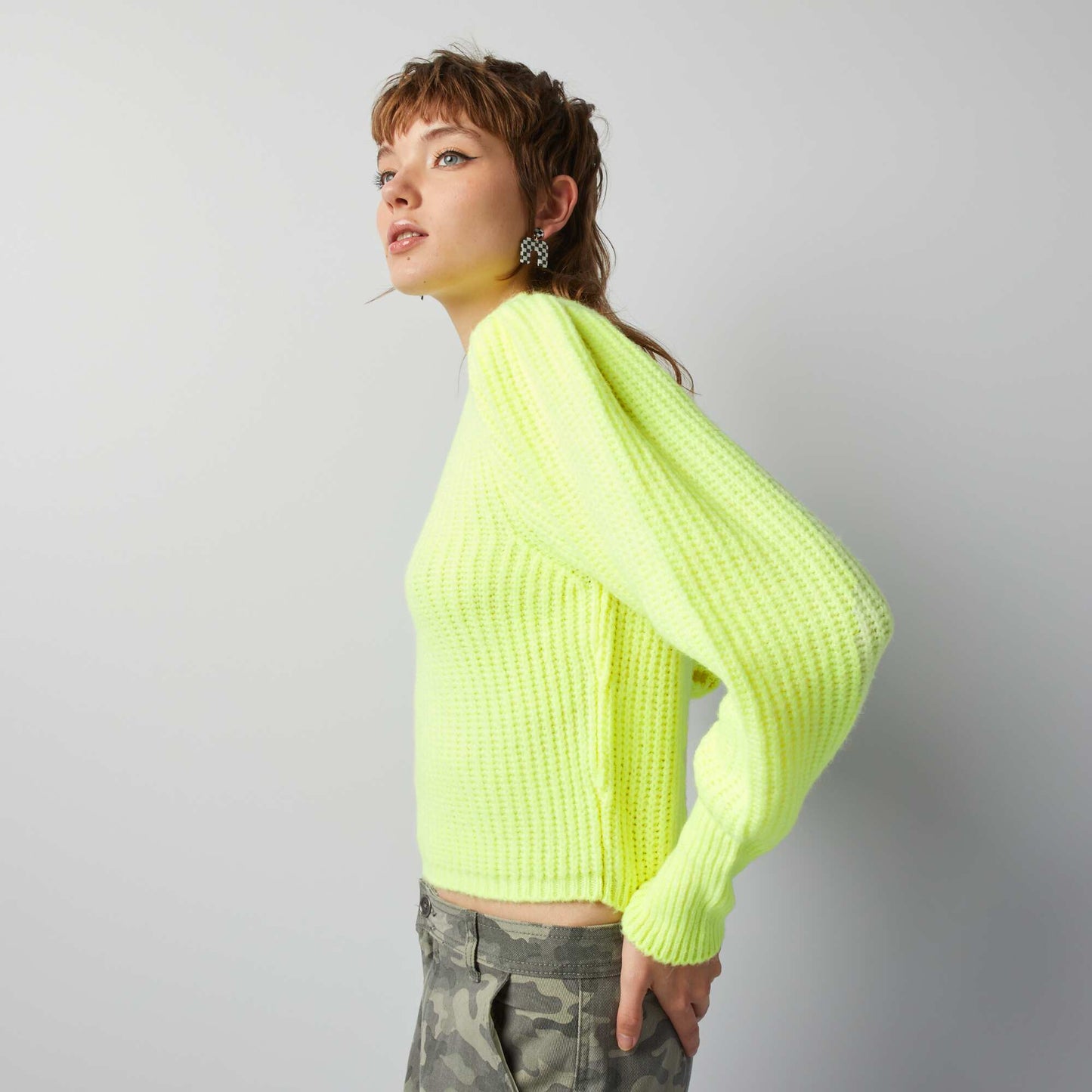 Pull en maille tricot Jaune