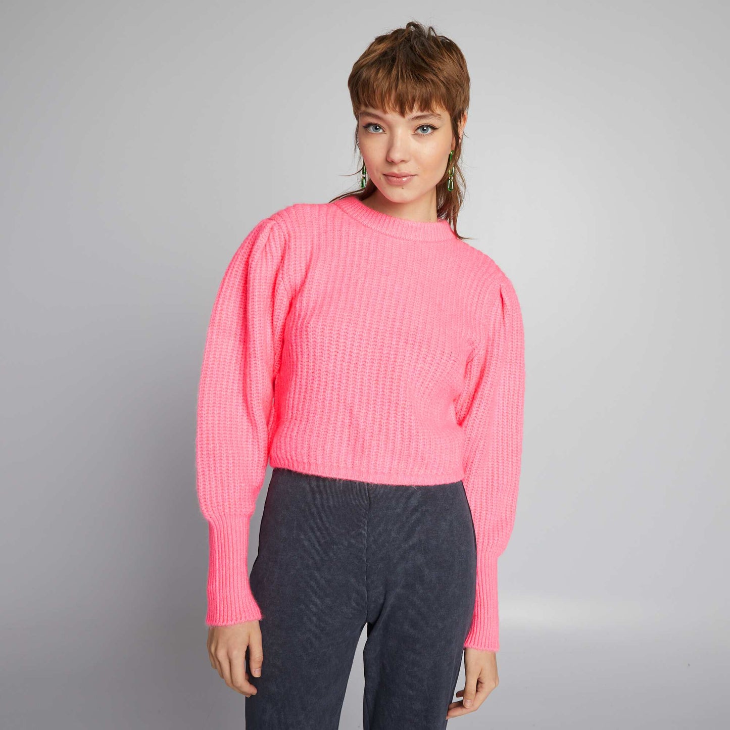 Pull en maille tricot Rose