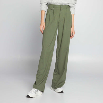 Pantalon large coupe cargo Kaki
