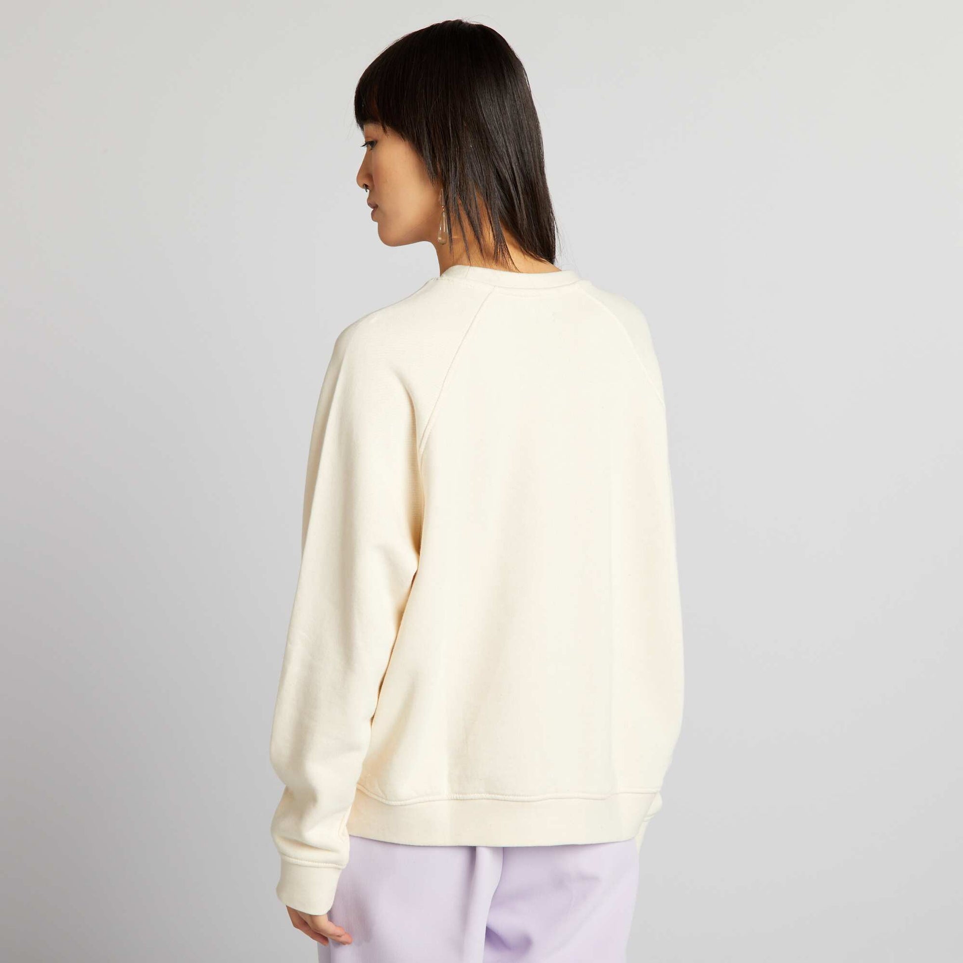 Sweat en molleton col rond Blanc
