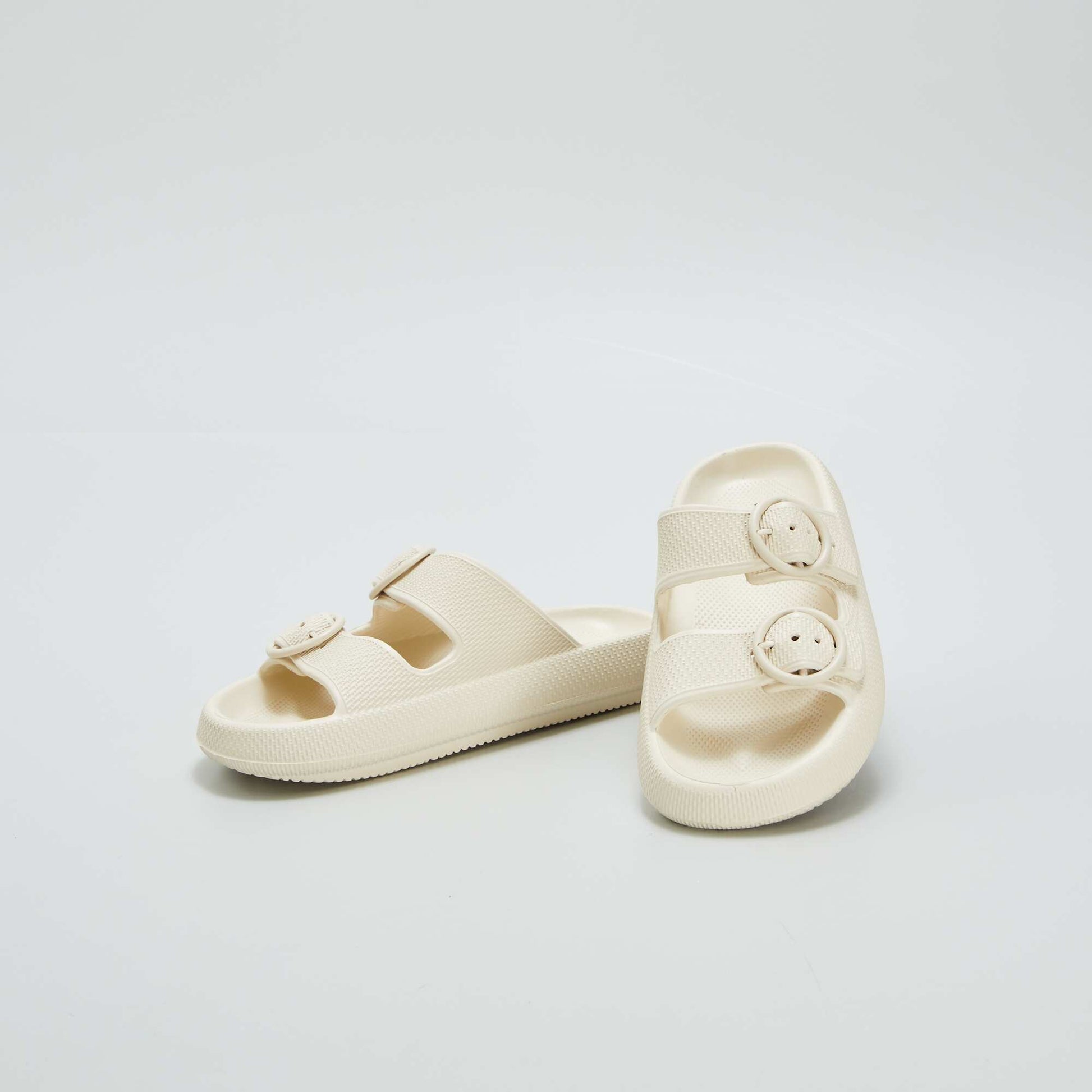 Mules avec boucles Ecru