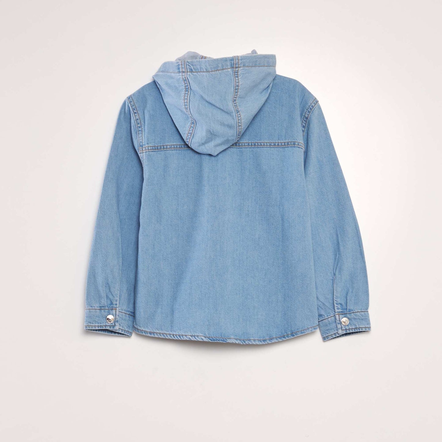 Chemise denim capuche Bleu