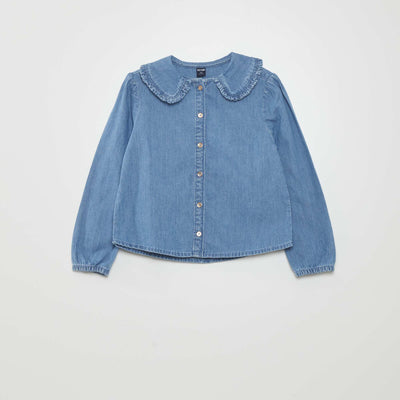Chemisier col claudine Bleu