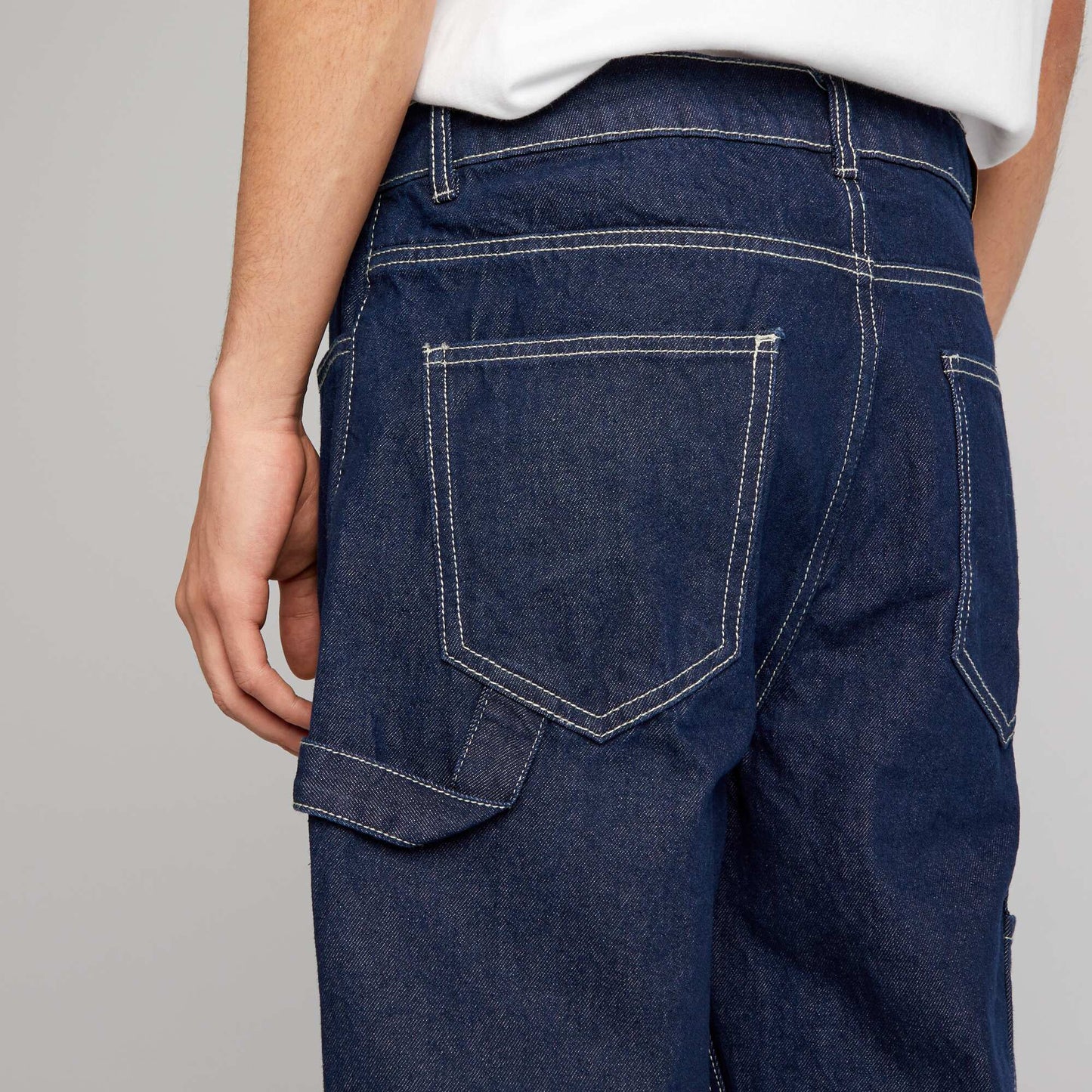 Pantalon denim style carpenter Bleu