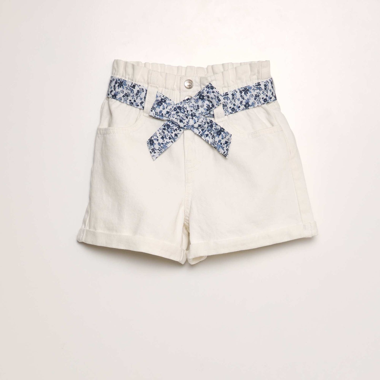 Short paperbag en jean Blanc