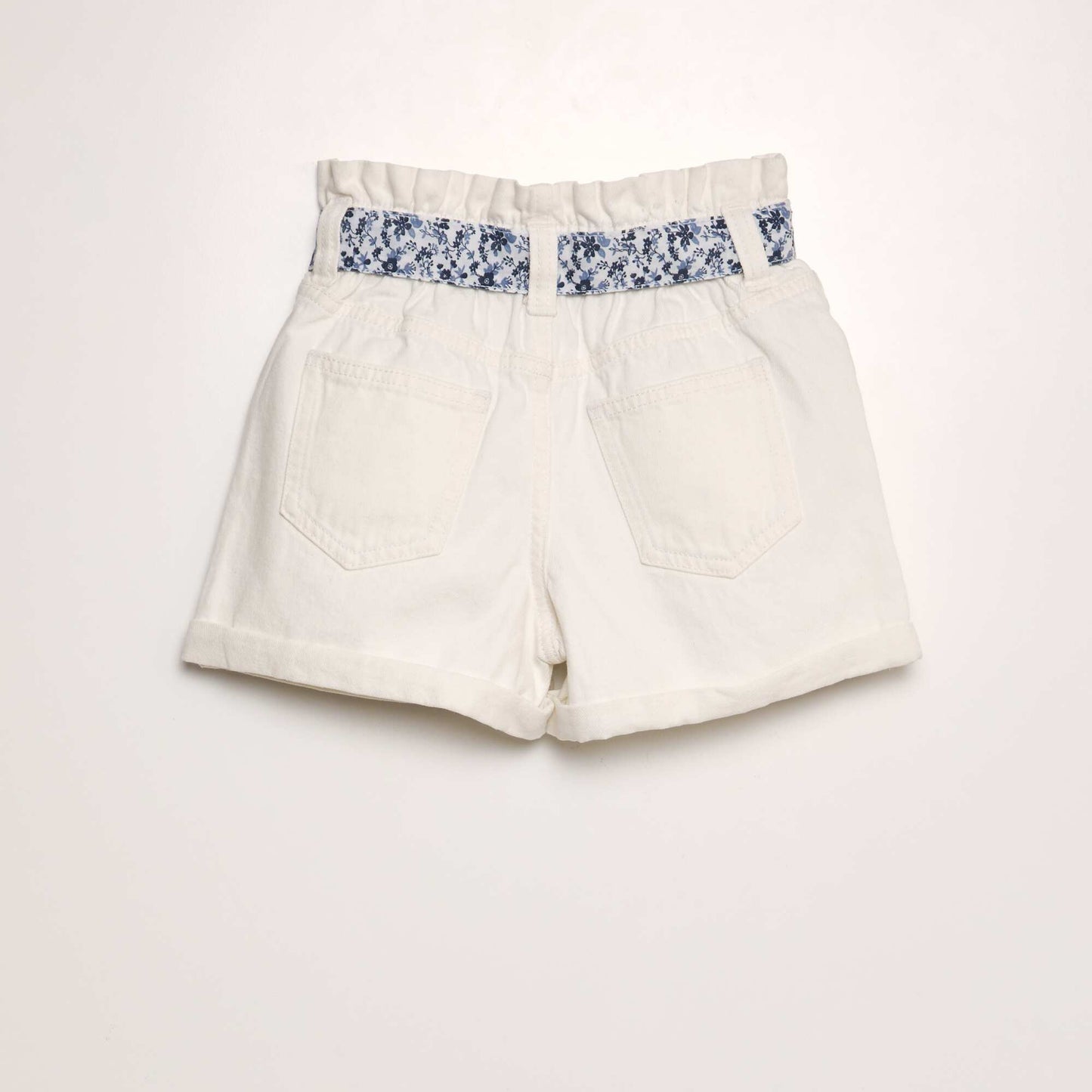 Short paperbag en jean Blanc