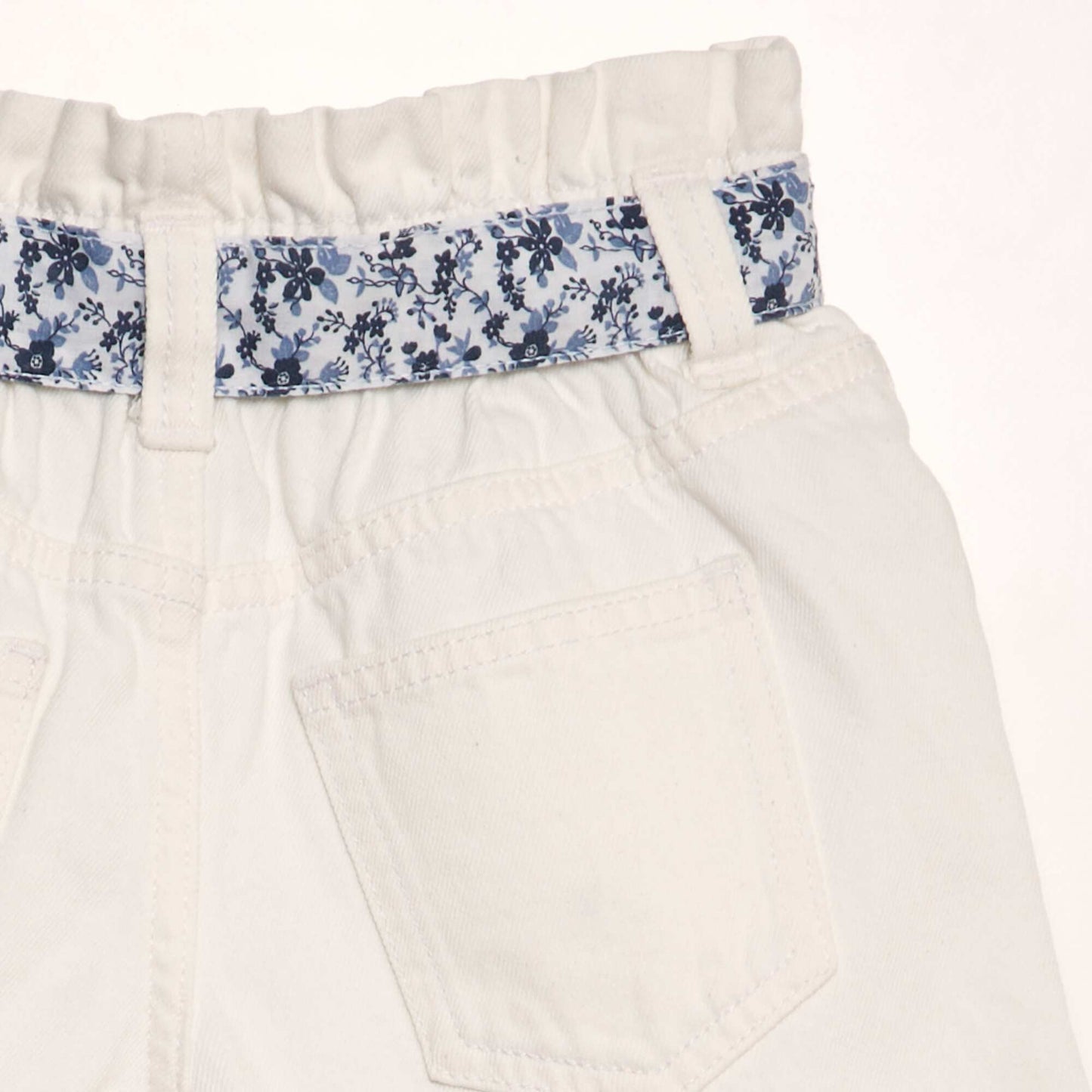 Short paperbag en jean Blanc