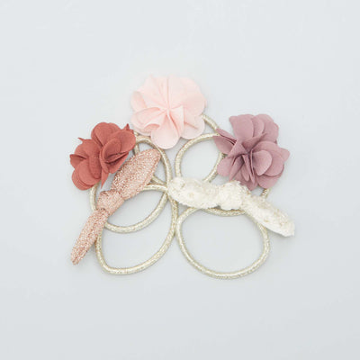 Lot de 5 lastiques fantaisies Rose