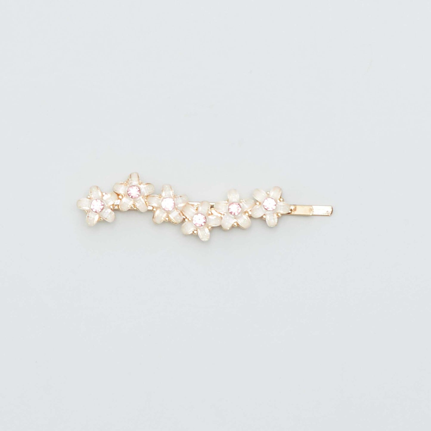 Lot de 2 barrettes fines   fleurs Rose