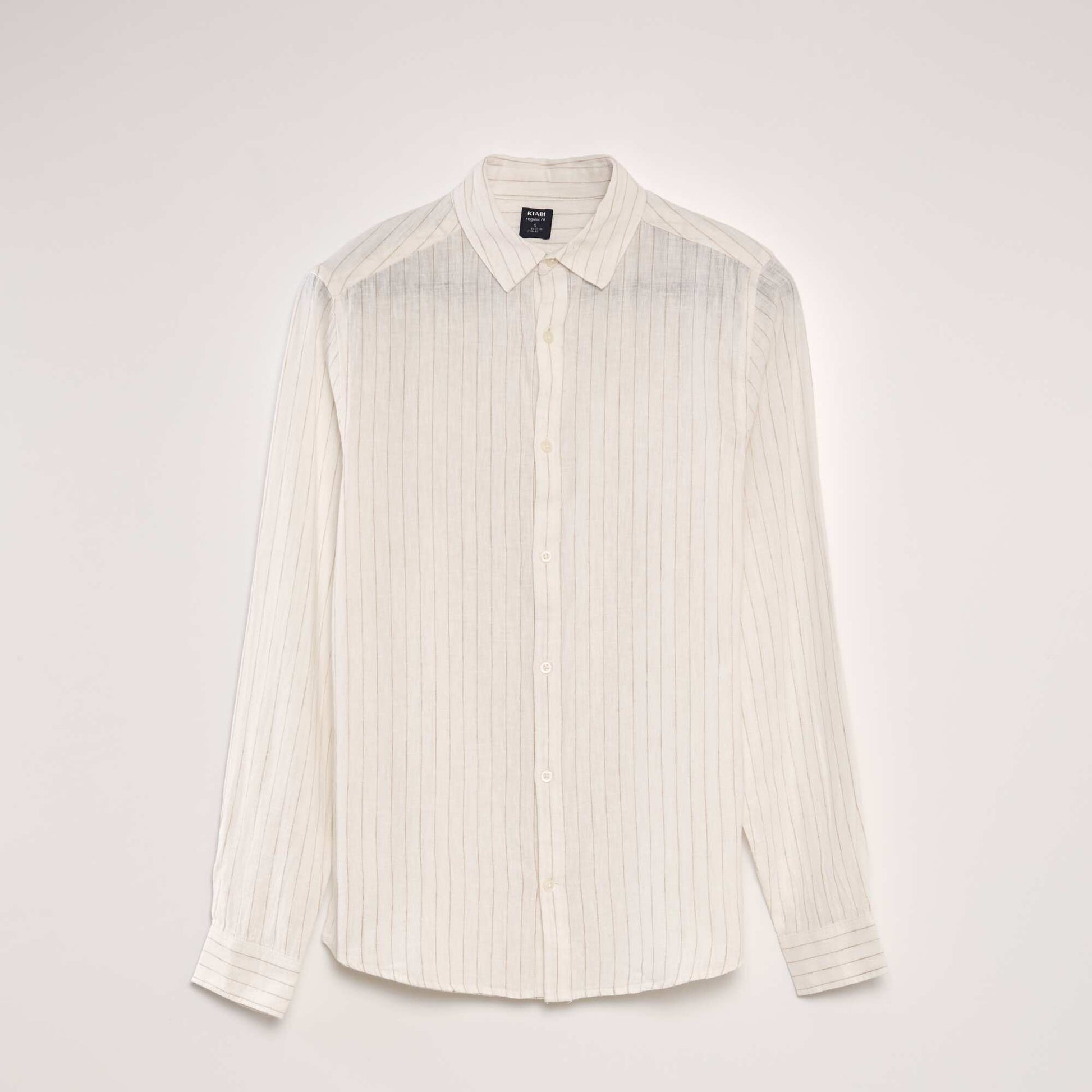 Chemise en lin rayures Blanc