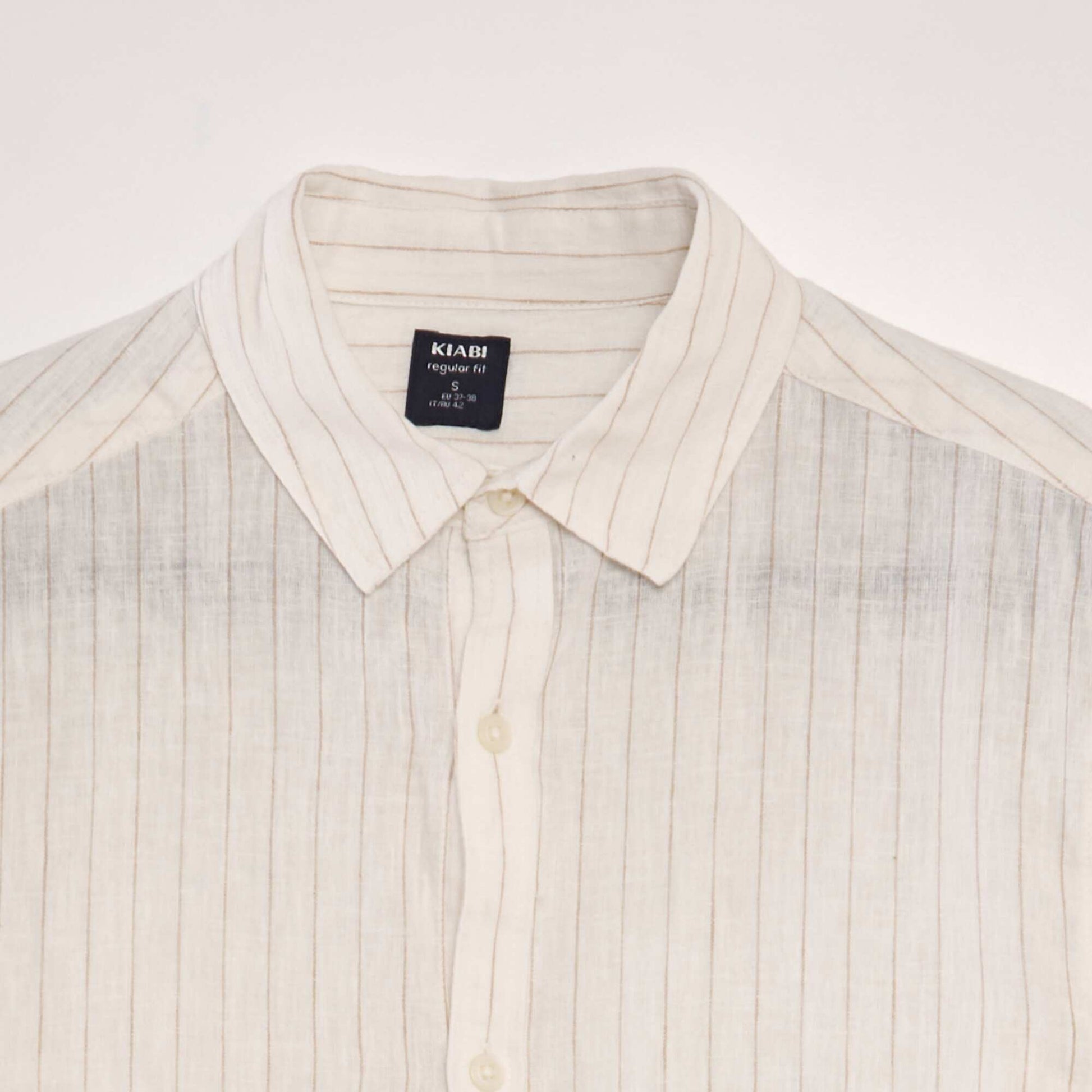 Chemise en lin rayures Blanc