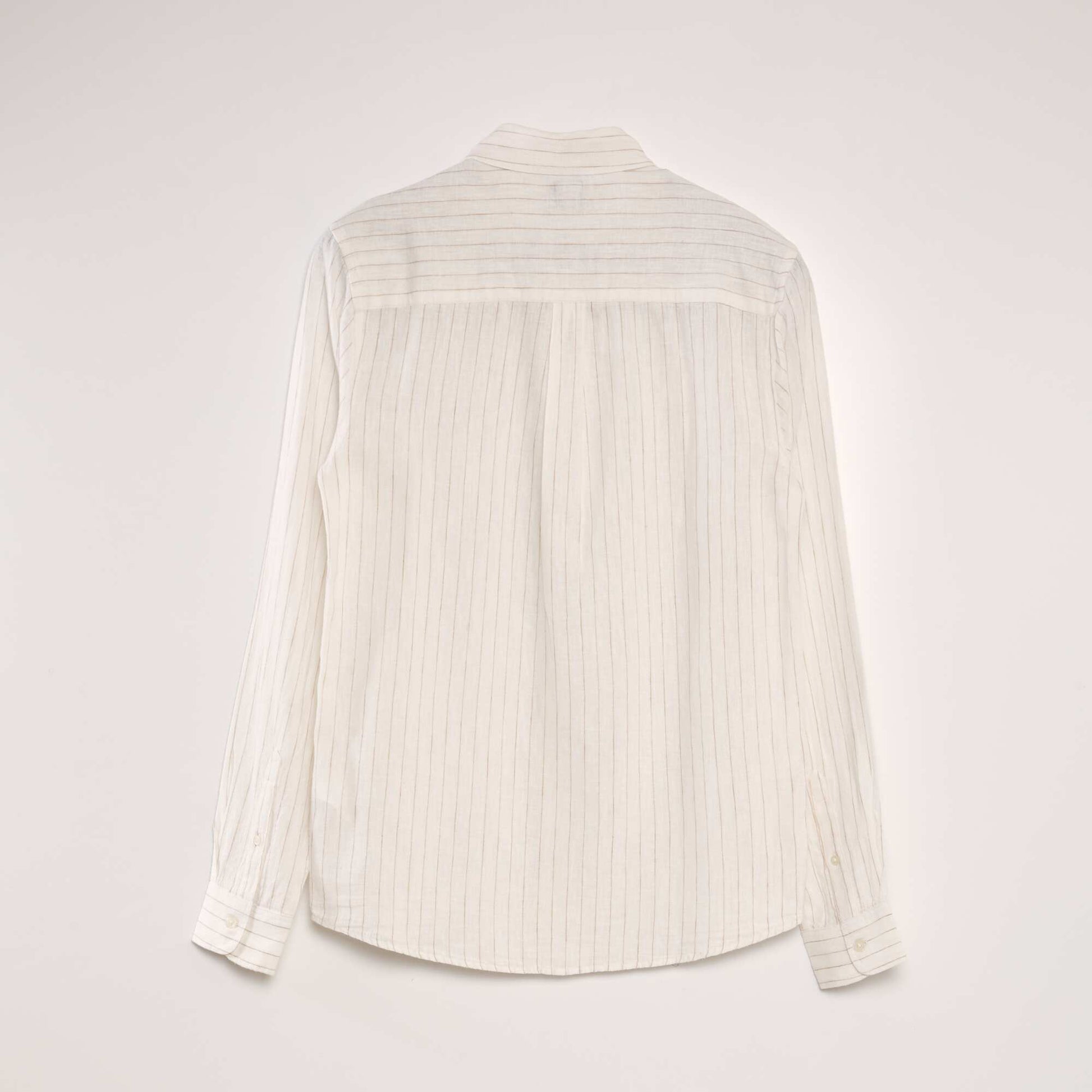 Chemise en lin rayures Blanc