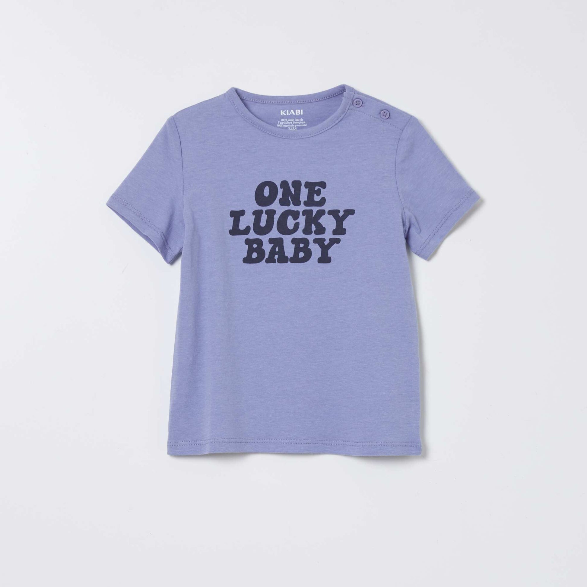 T-shirt en coton message Bleu